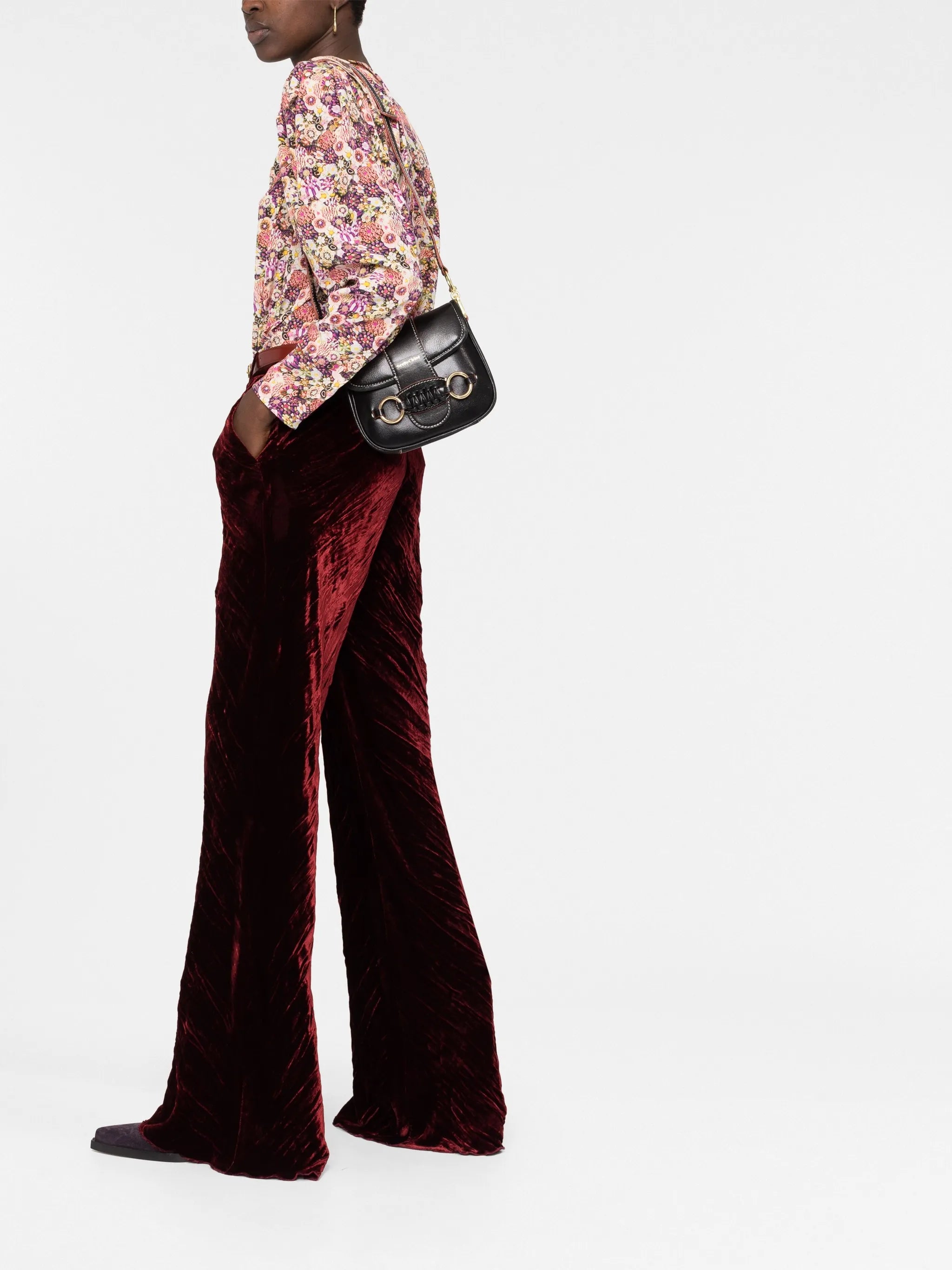 Saddie ring-hardware shoulder bag