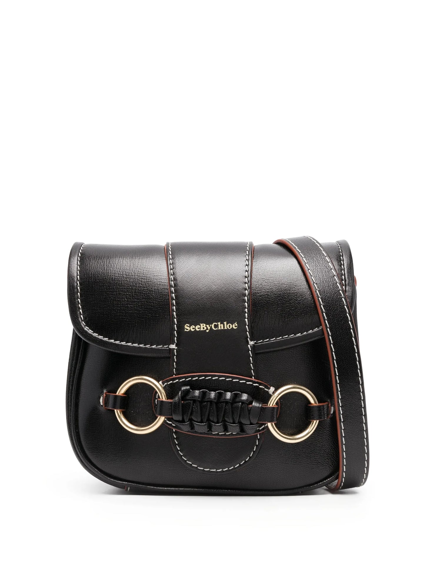 Saddie ring-hardware shoulder bag
