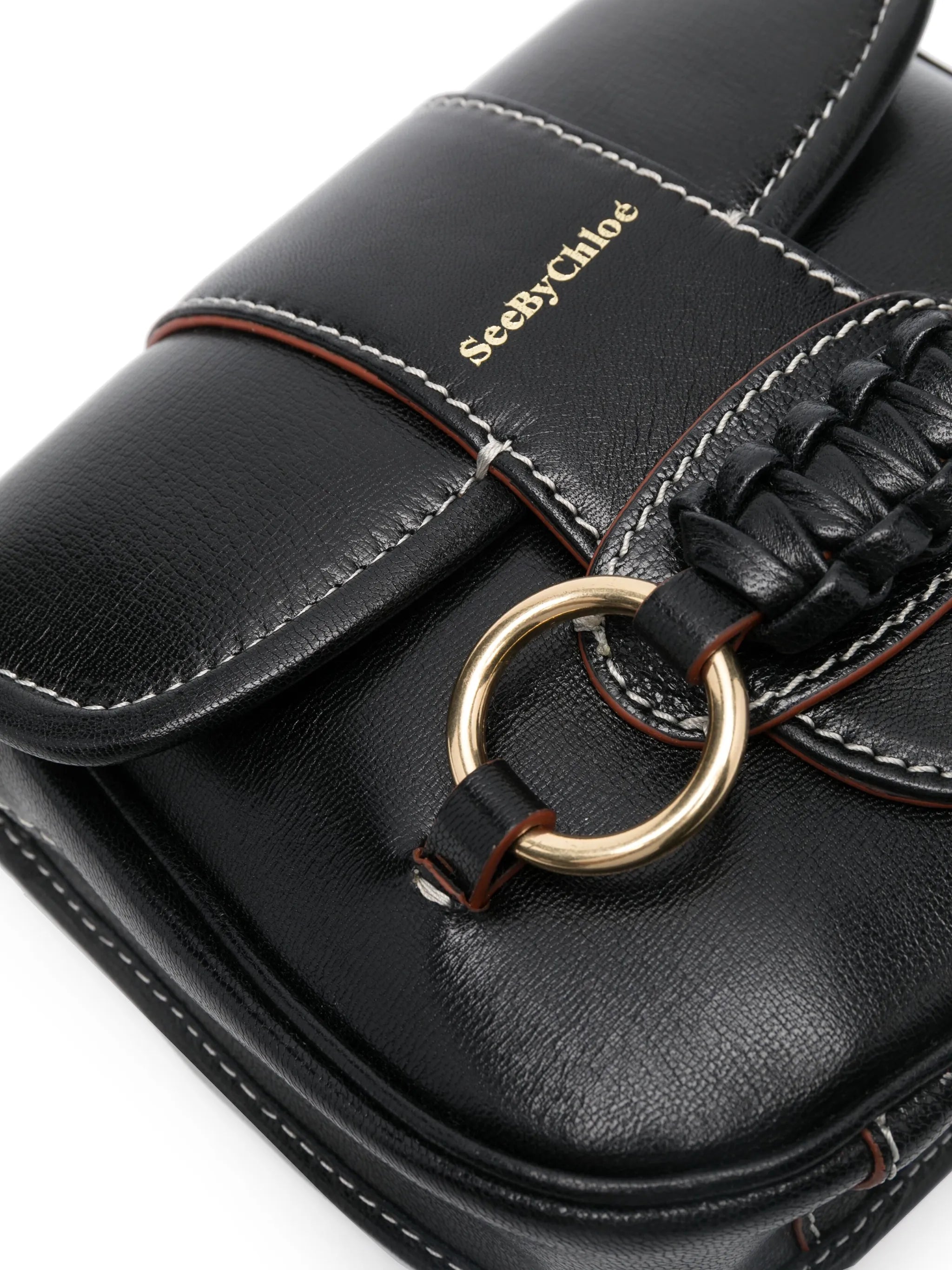 Saddie ring-hardware shoulder bag
