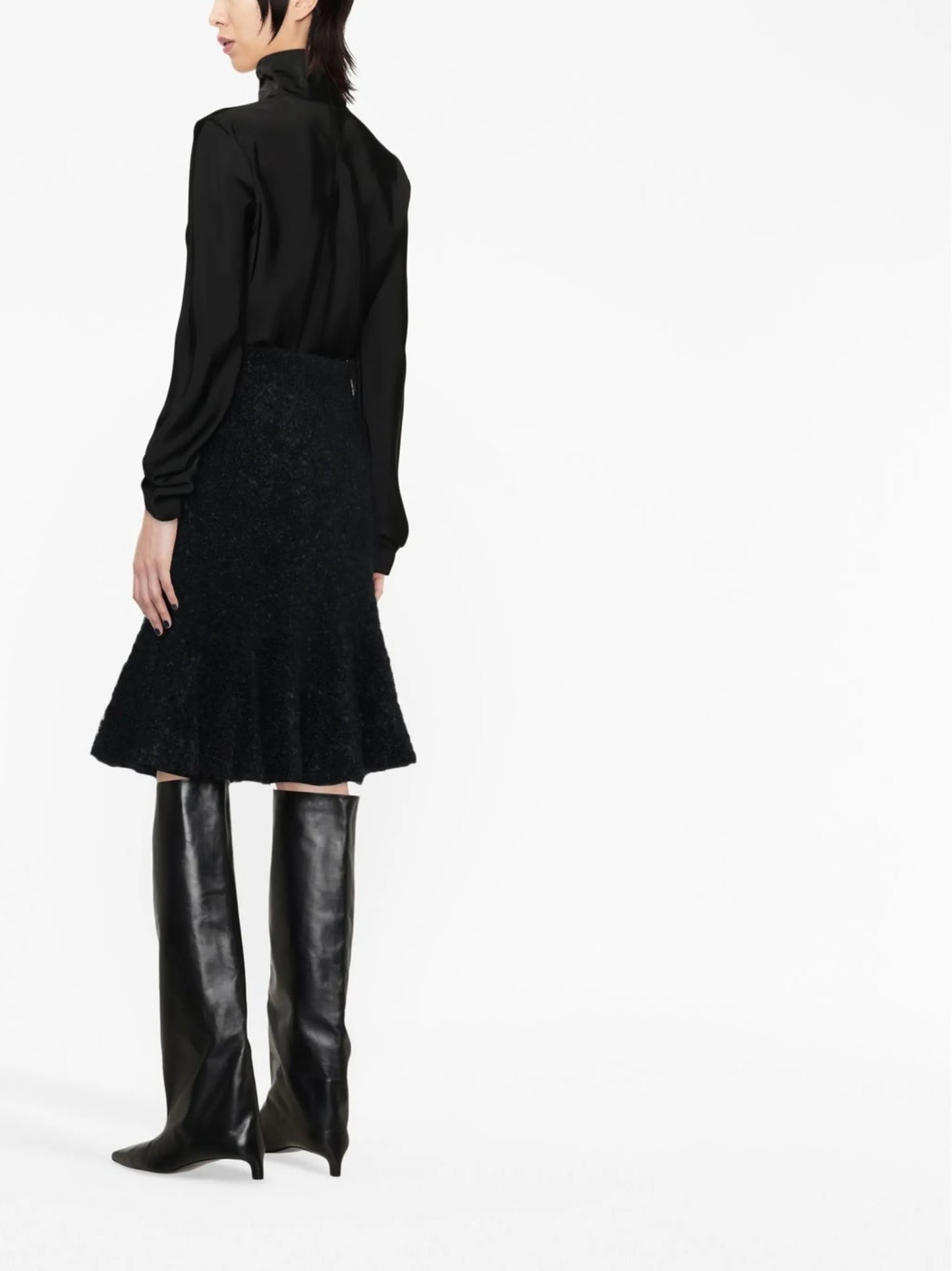 rollneck long-sleeve blouse