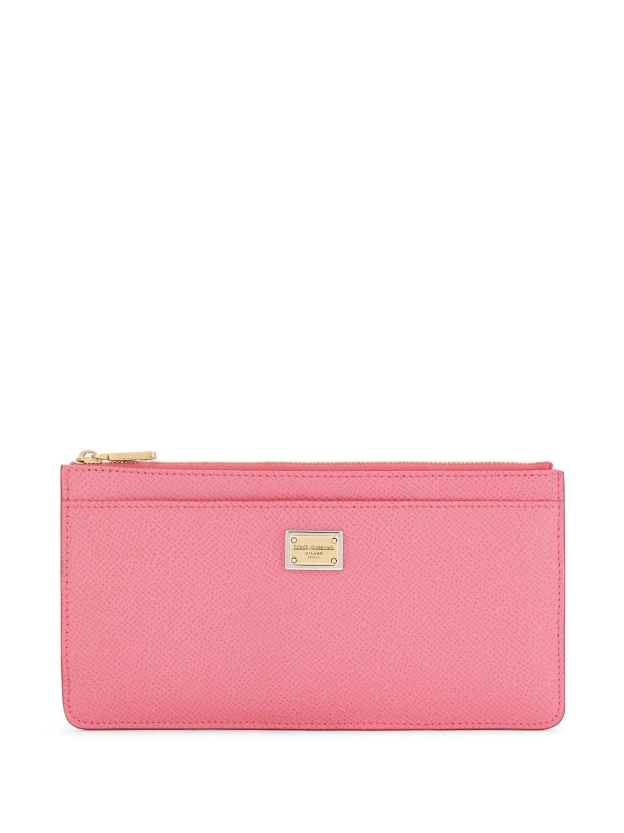 logo-tag leather card holder