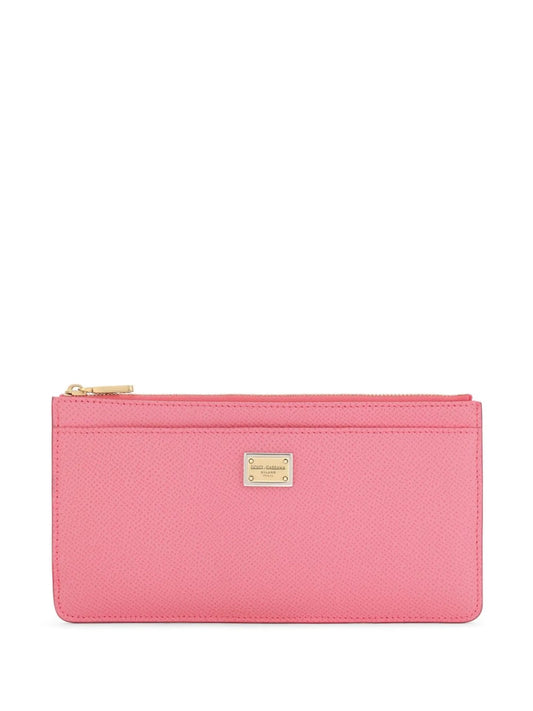 logo-tag leather card holder