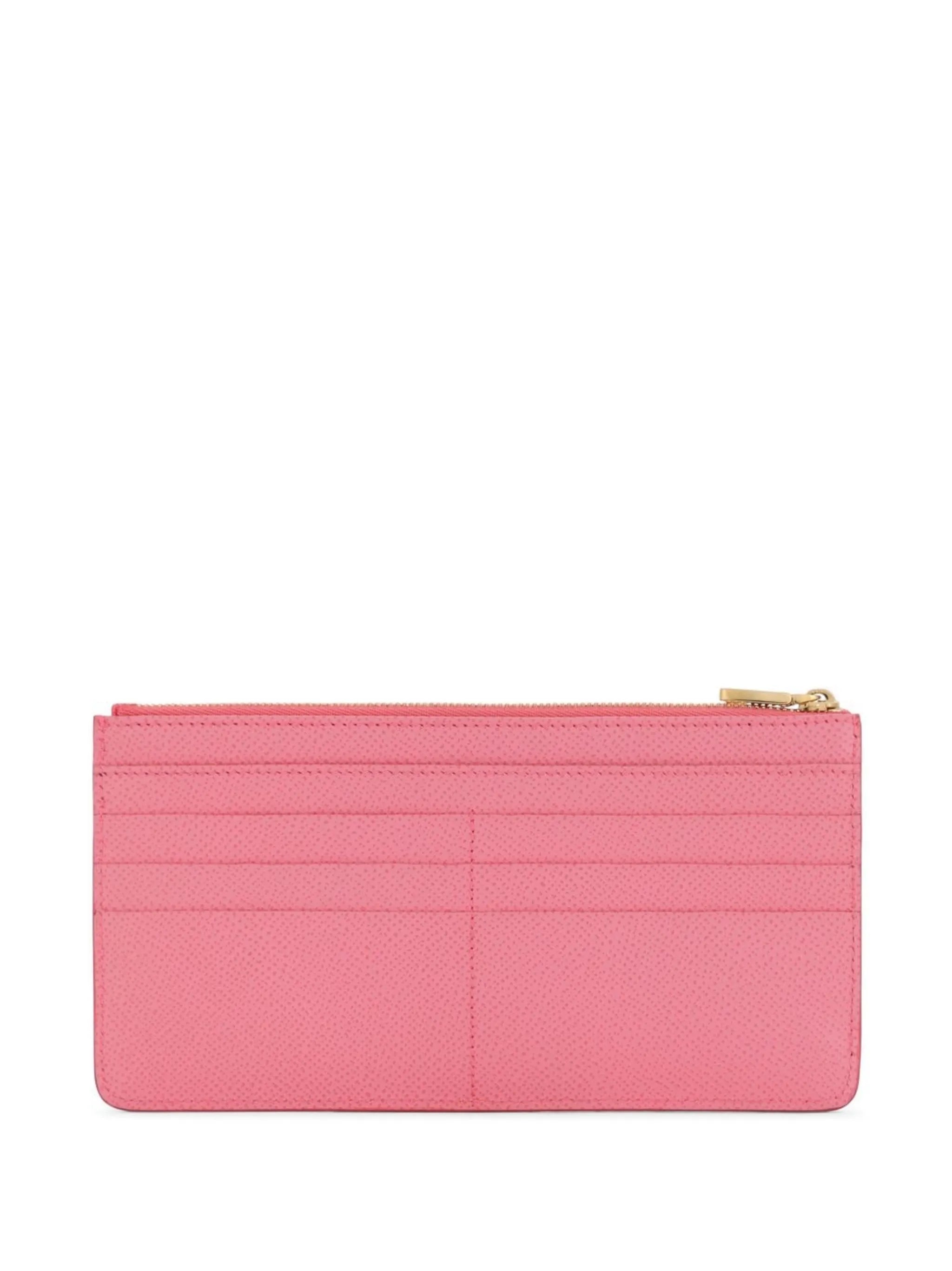logo-tag leather card holder