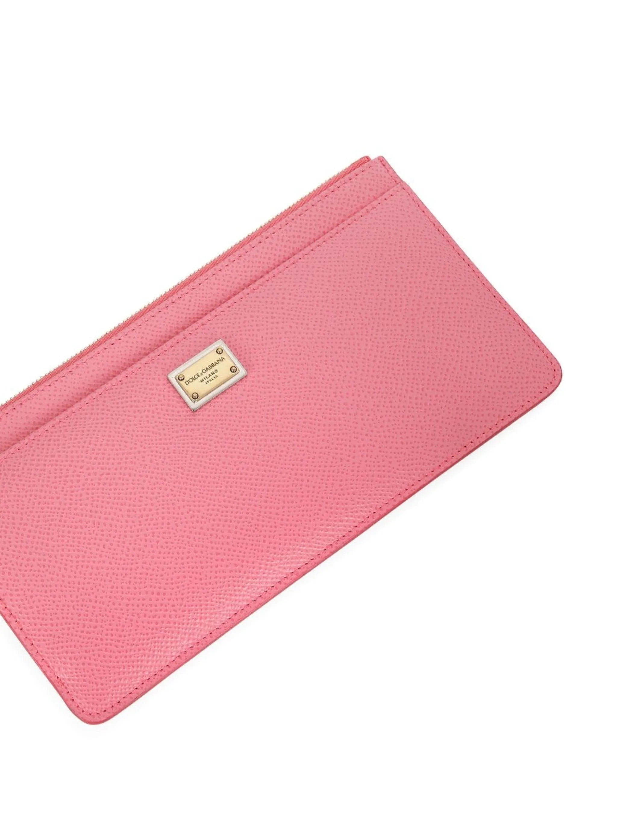 logo-tag leather card holder