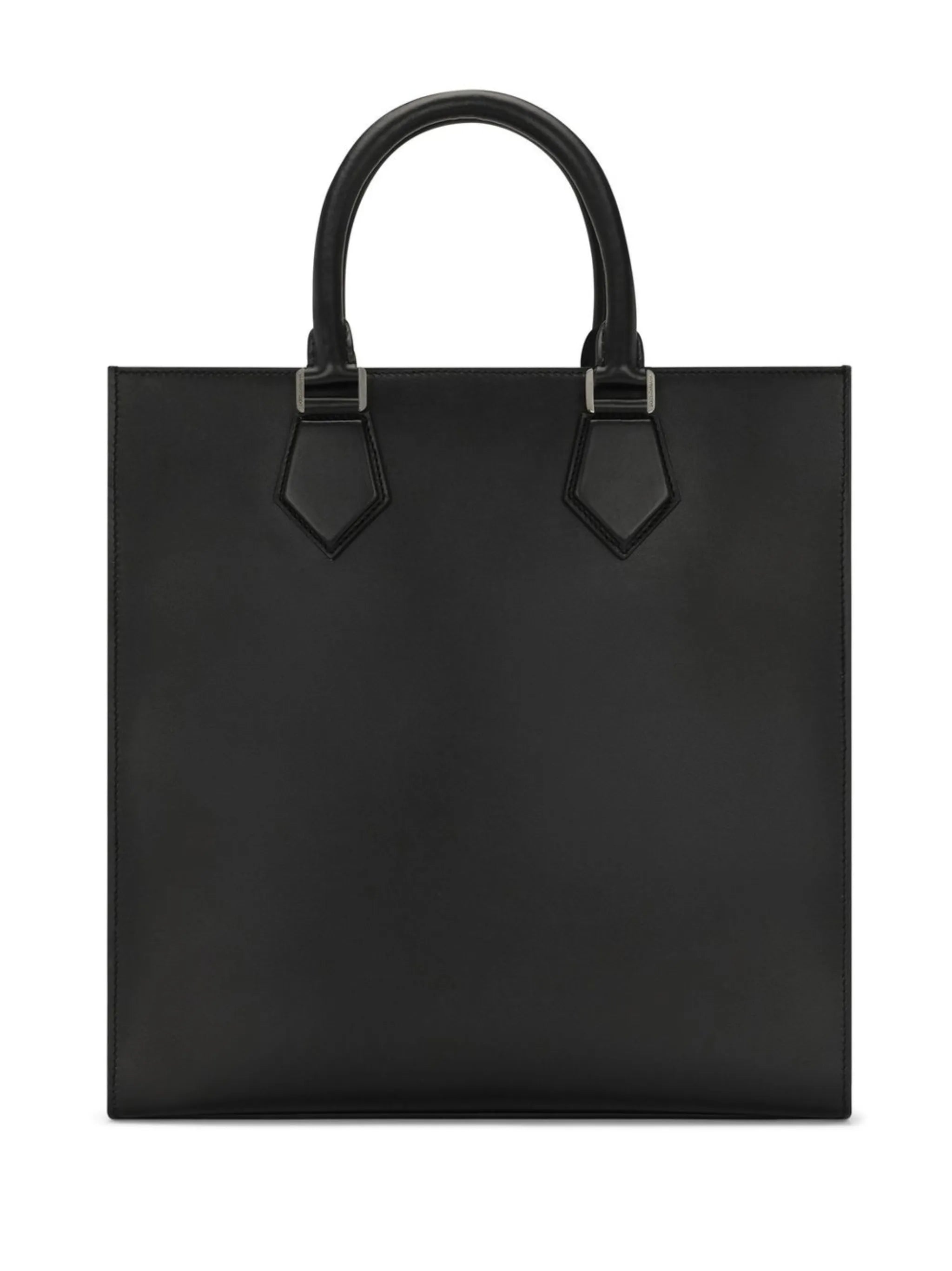 logo-embossed leather tote bag
