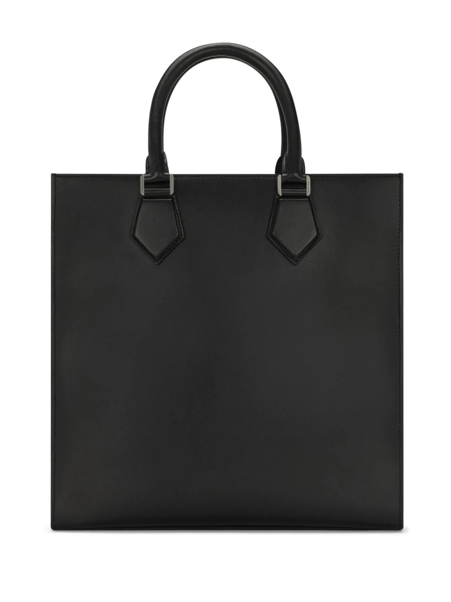 logo-embossed leather tote bag