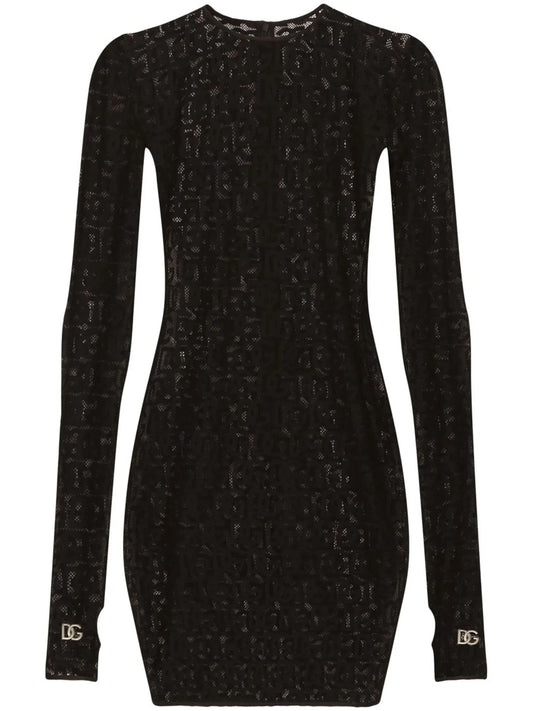 DG-logo tulle mini dress