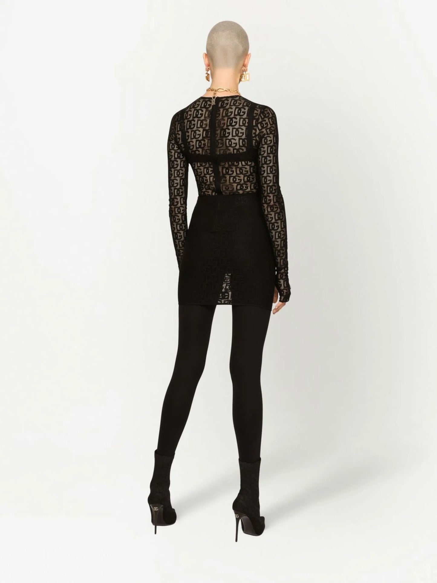DG-logo tulle mini dress