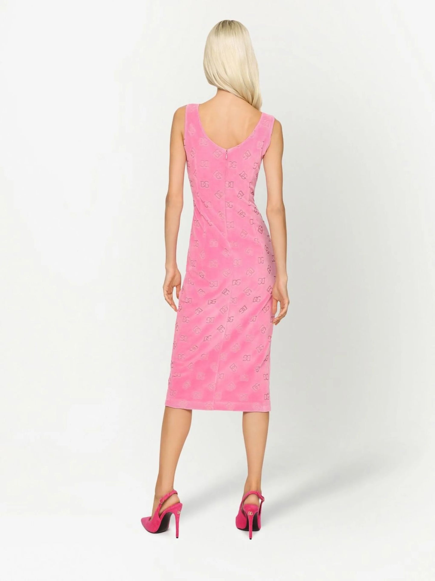 DG-logo sleeveless midi dress