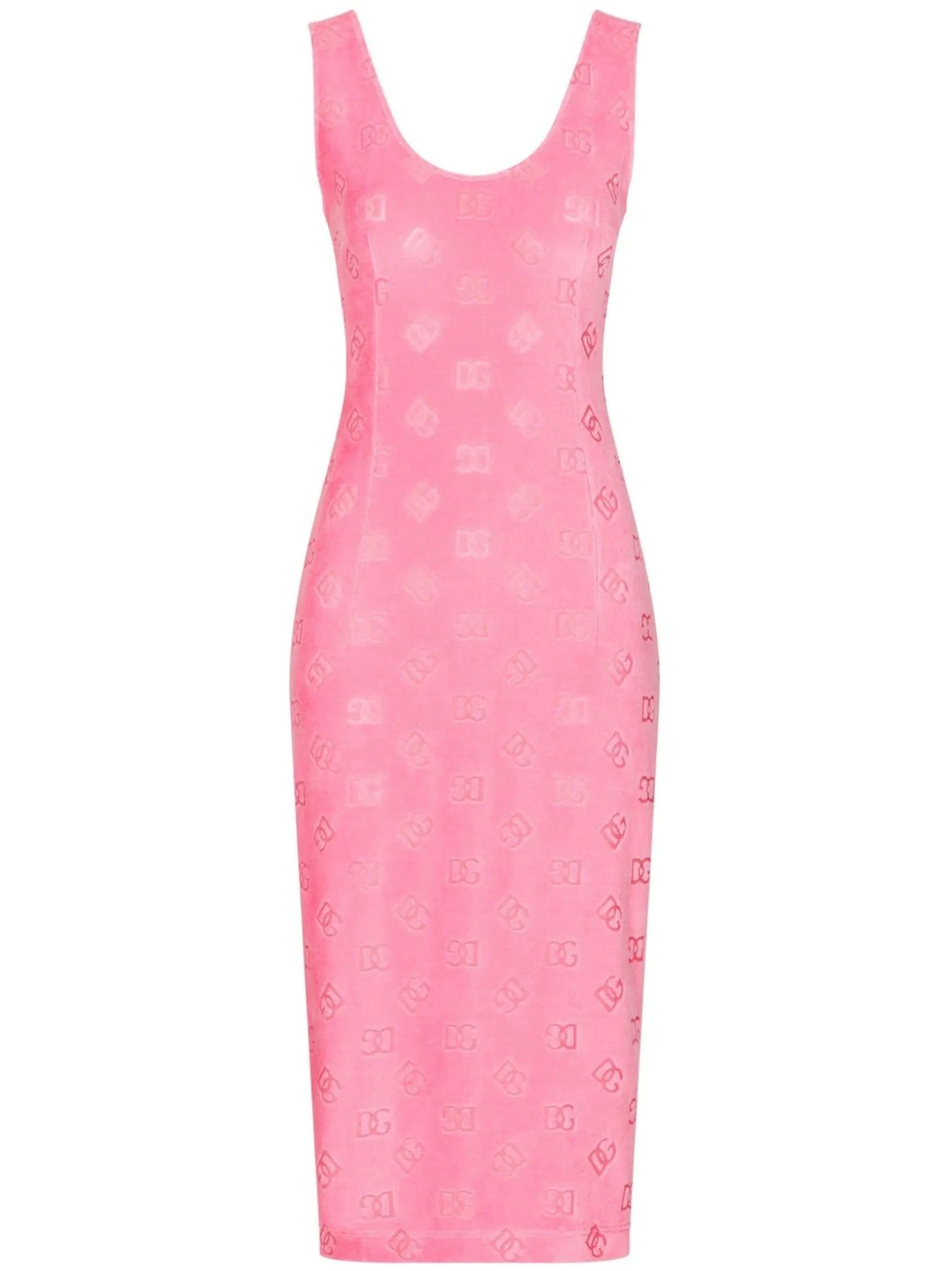 DG-logo sleeveless midi dress