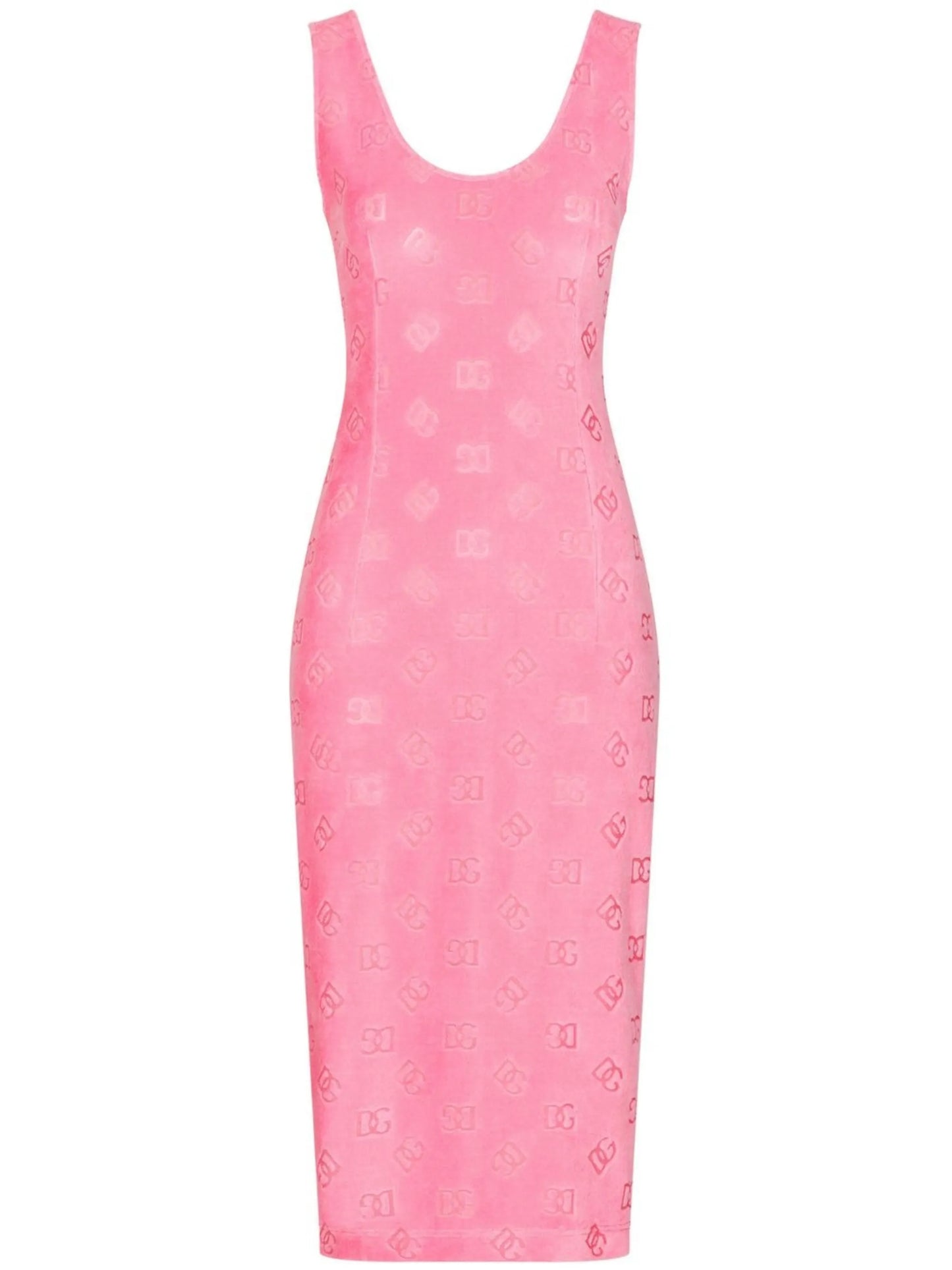 DG-logo sleeveless midi dress