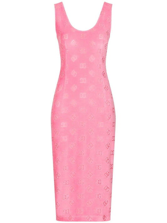 DG-logo sleeveless midi dress