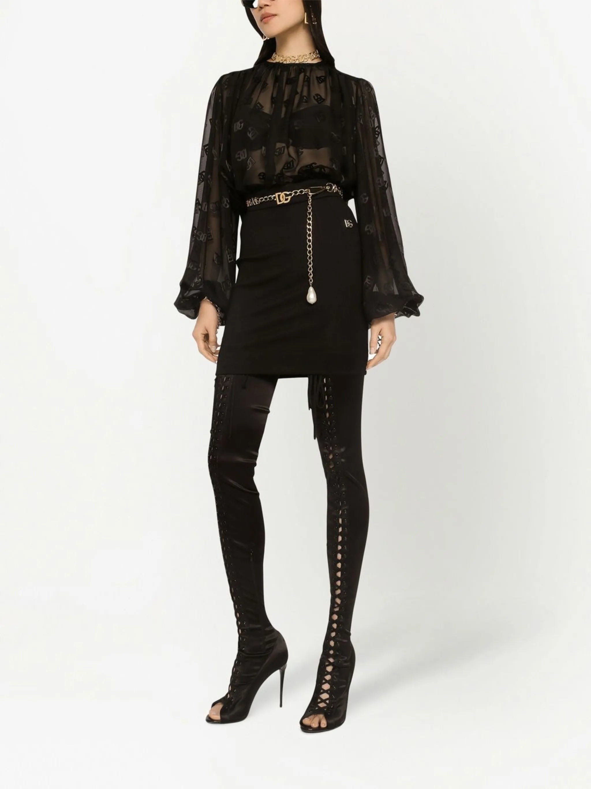 DG-logo satin blouse