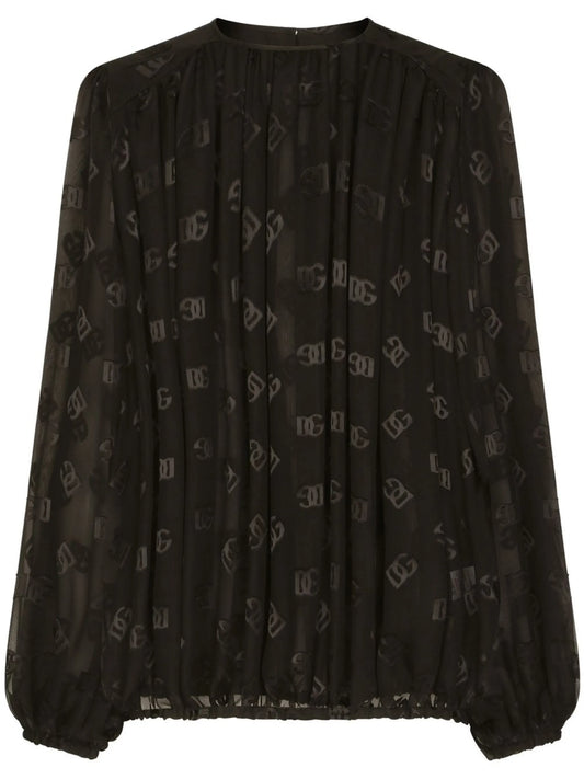 DG-logo satin blouse
