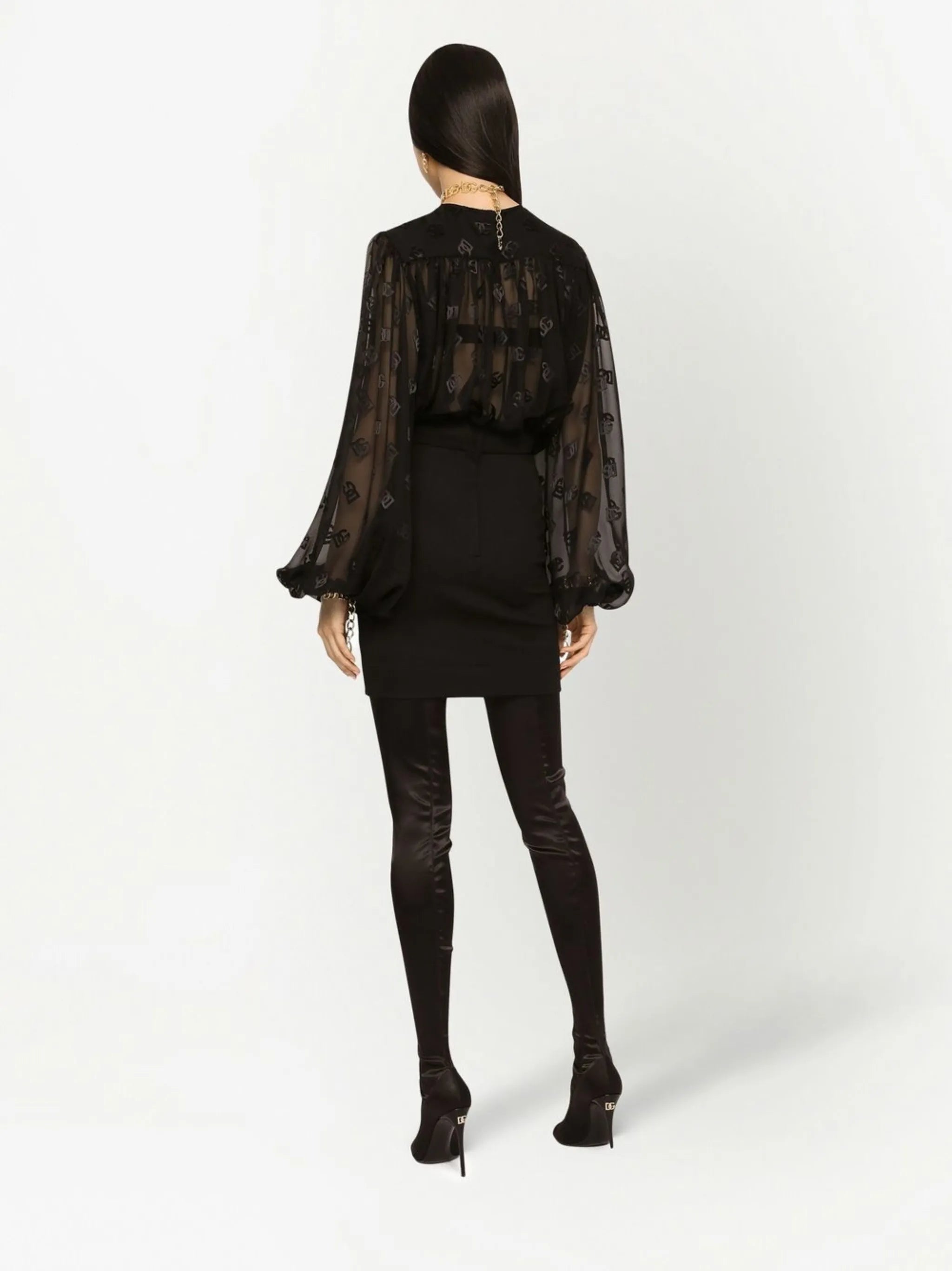 DG-logo satin blouse