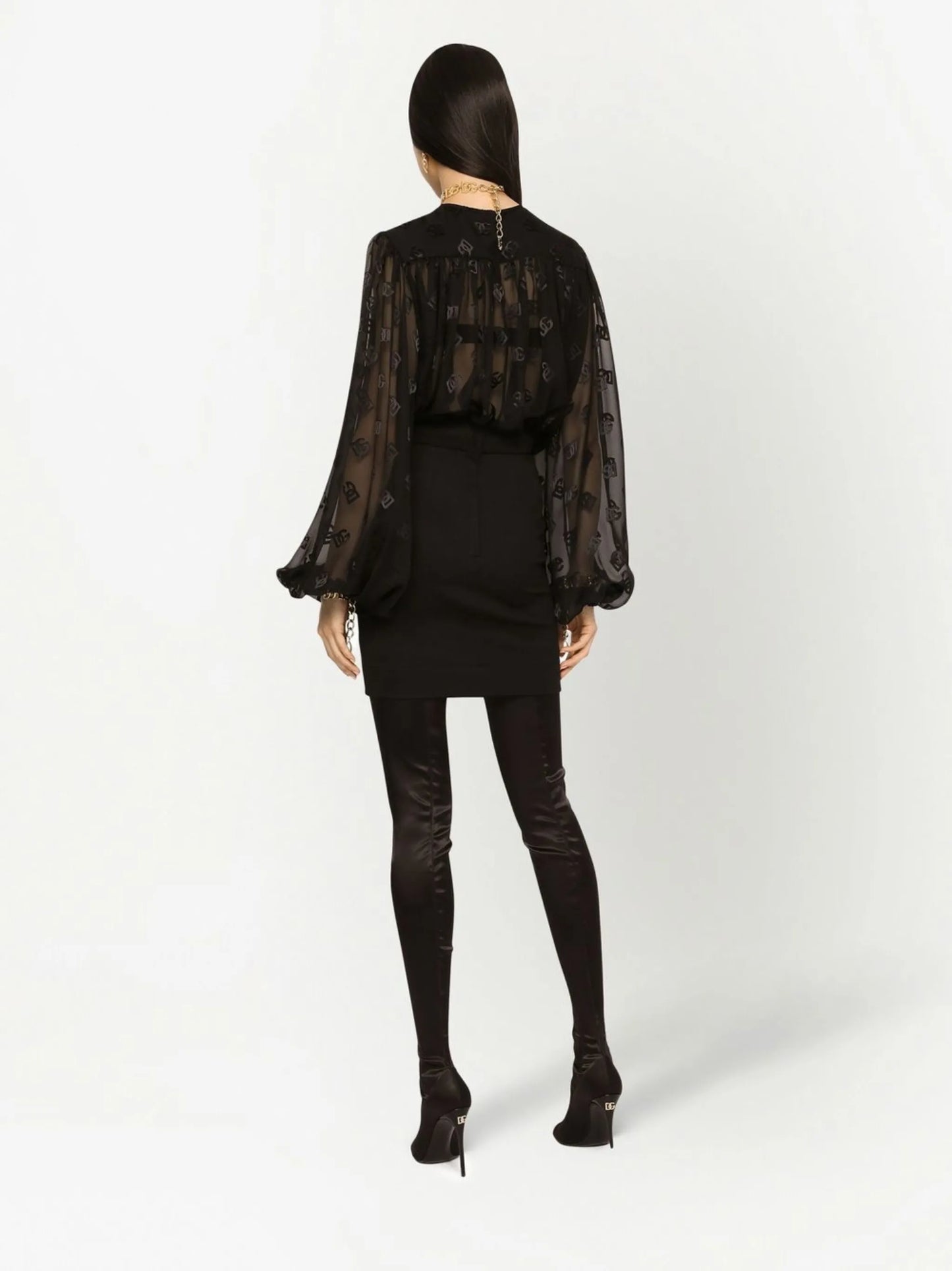 DG-logo satin blouse