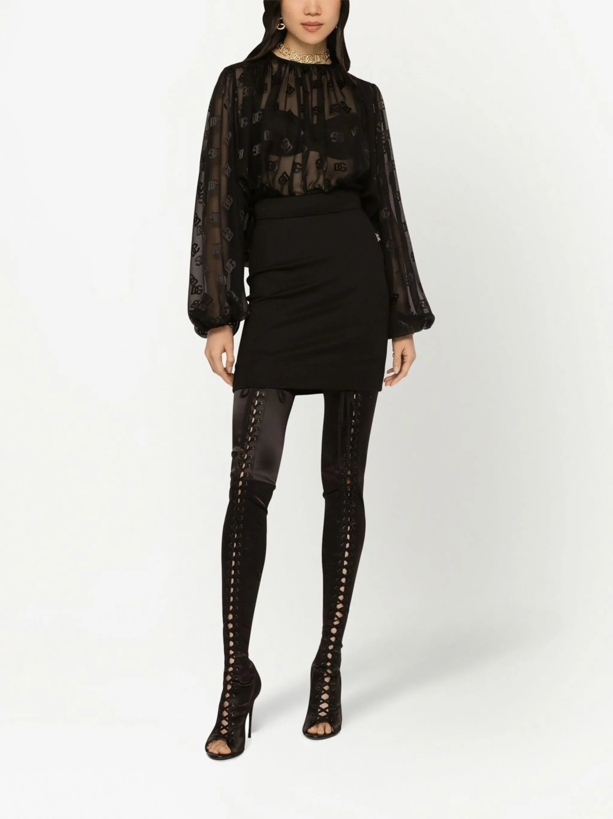 DG-logo satin blouse