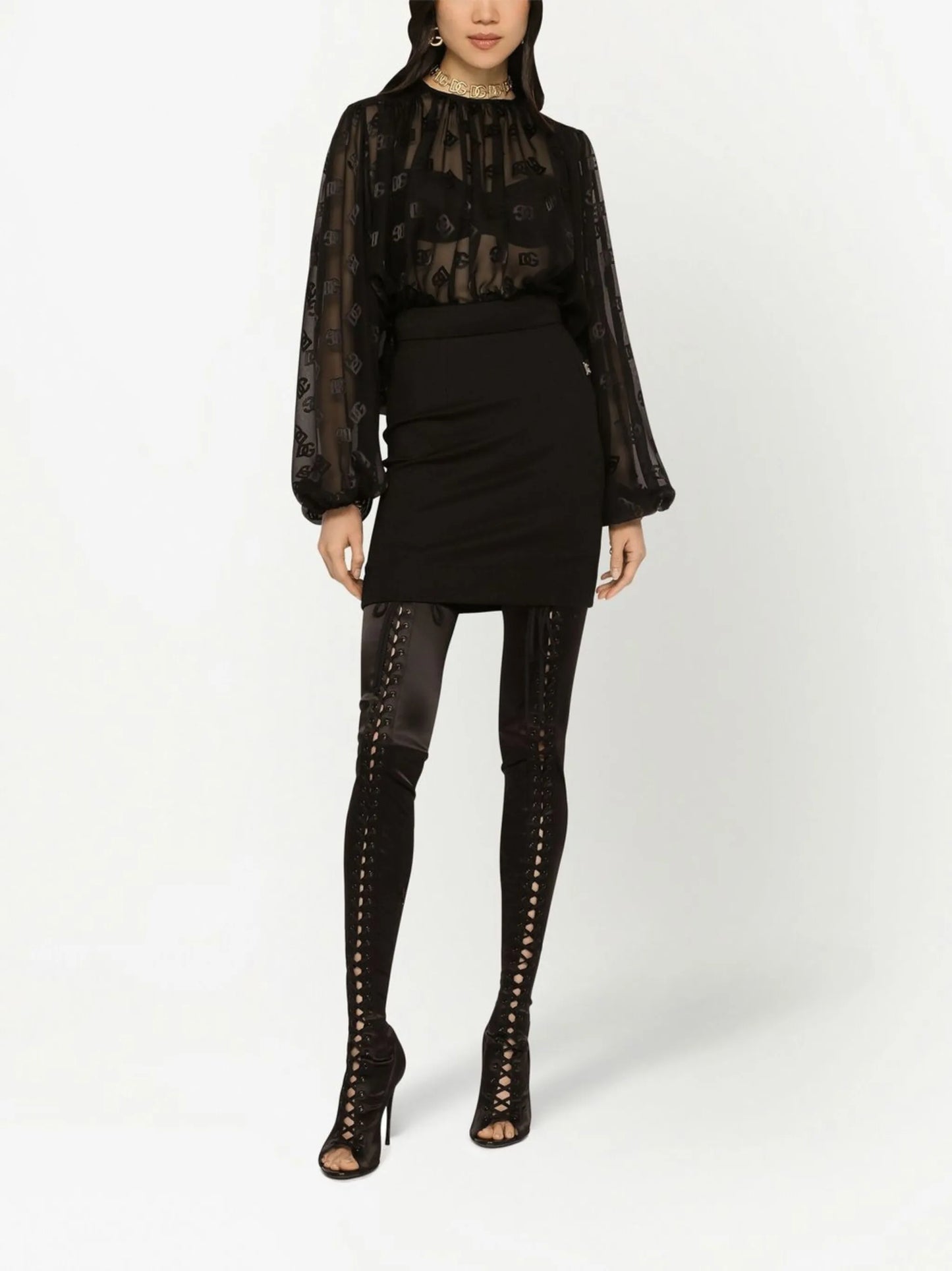 DG-logo satin blouse