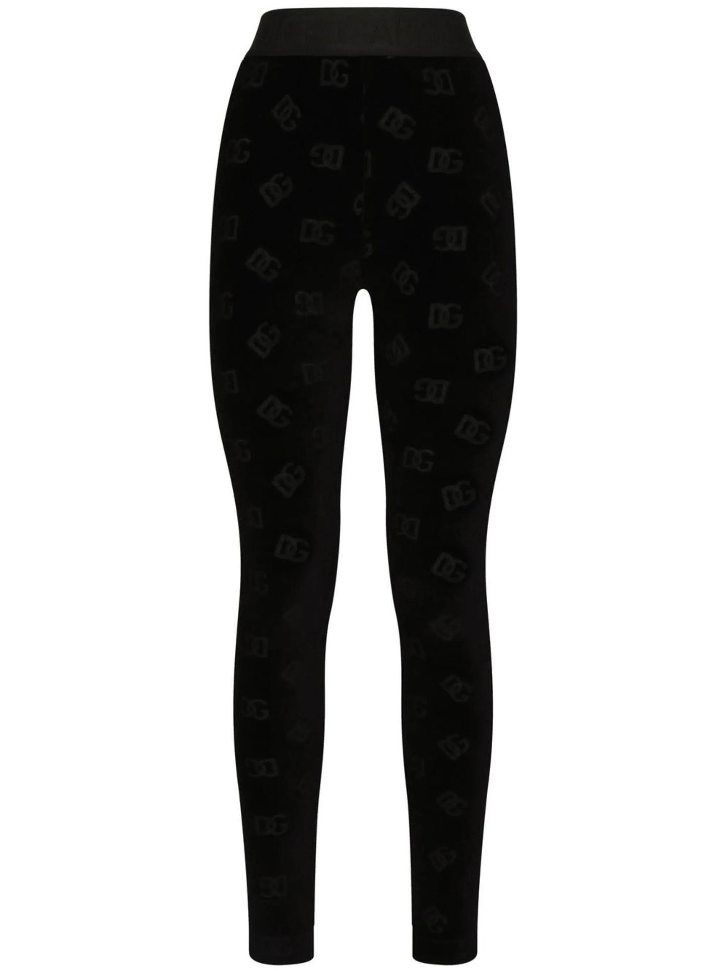 flocked-logo leggings