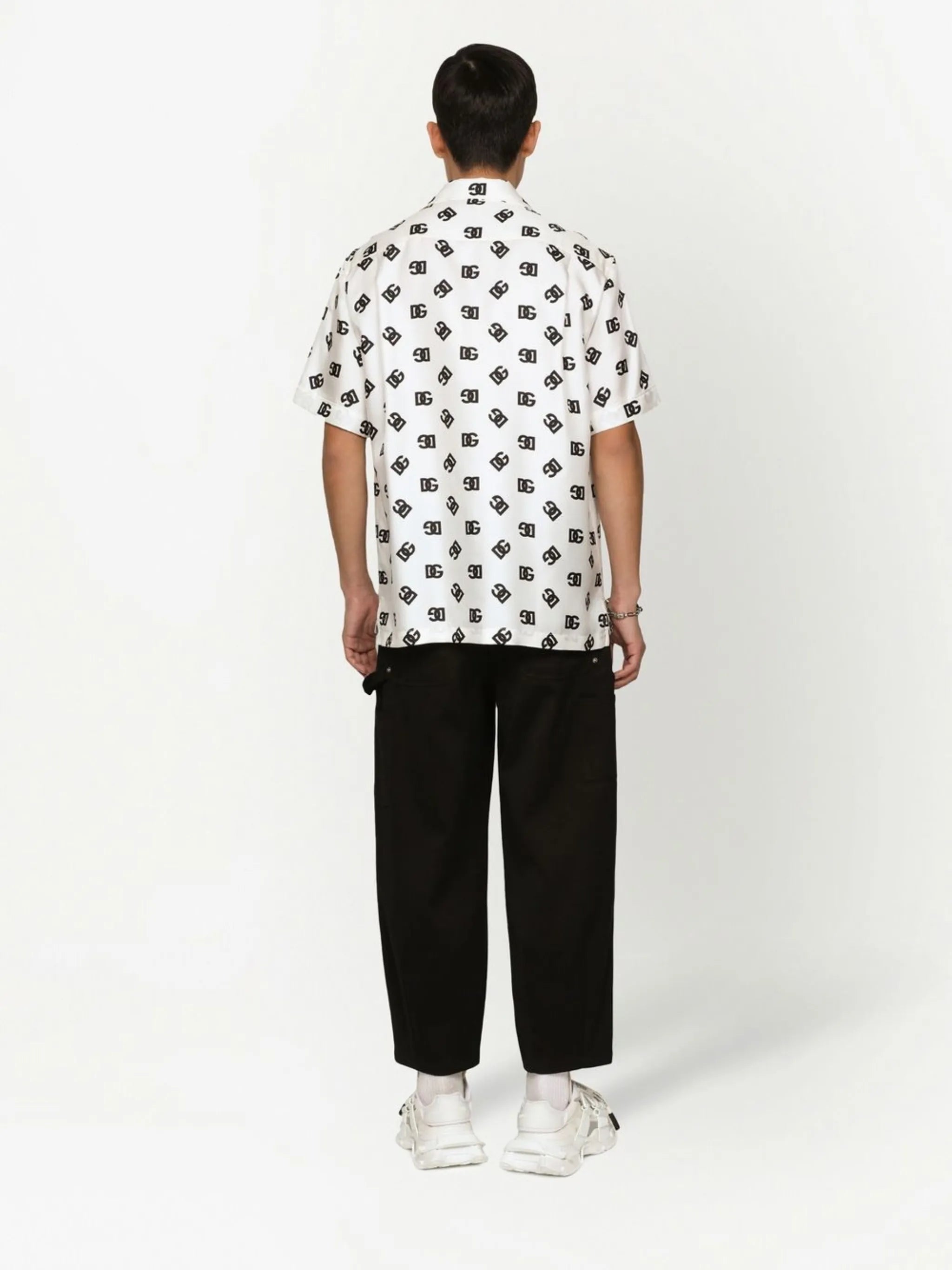 DG Monogram silk bowling shirt