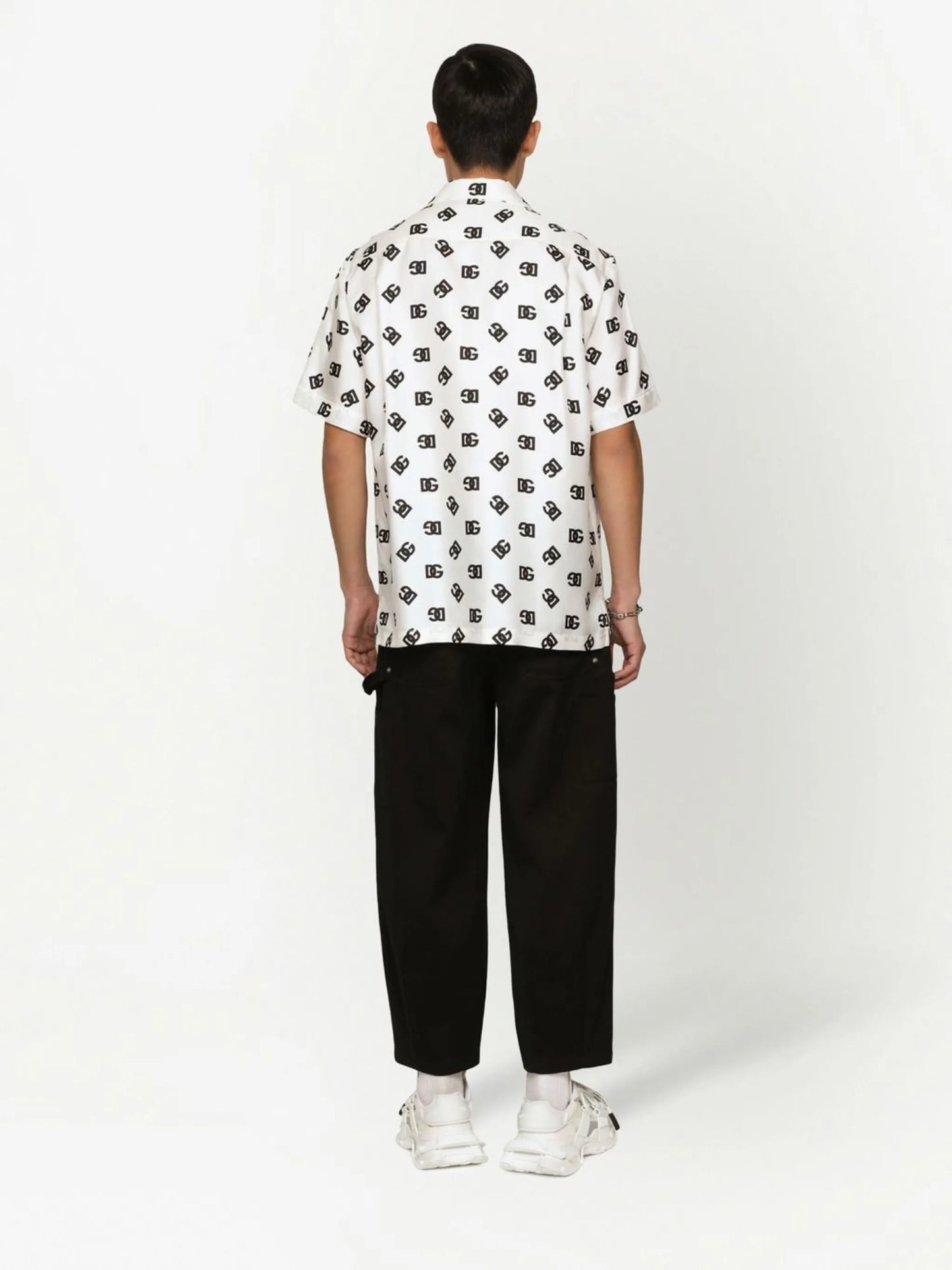 DG Monogram silk bowling shirt