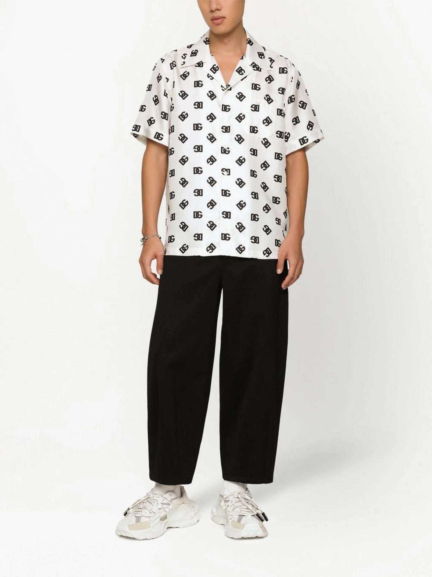 DG Monogram silk bowling shirt