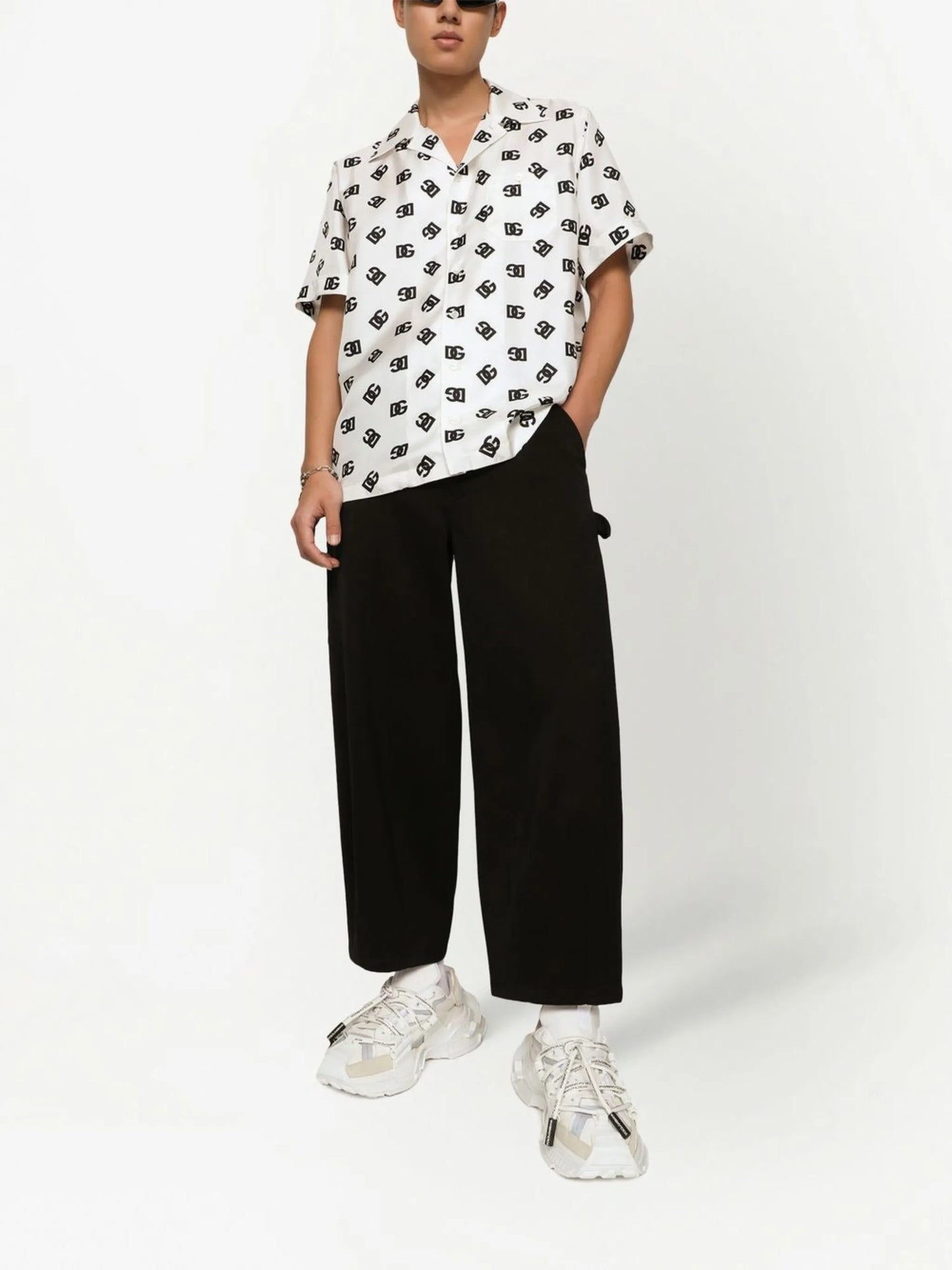 DG Monogram silk bowling shirt