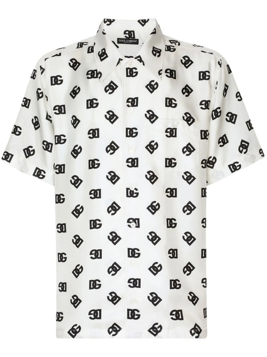 DG Monogram silk bowling shirt