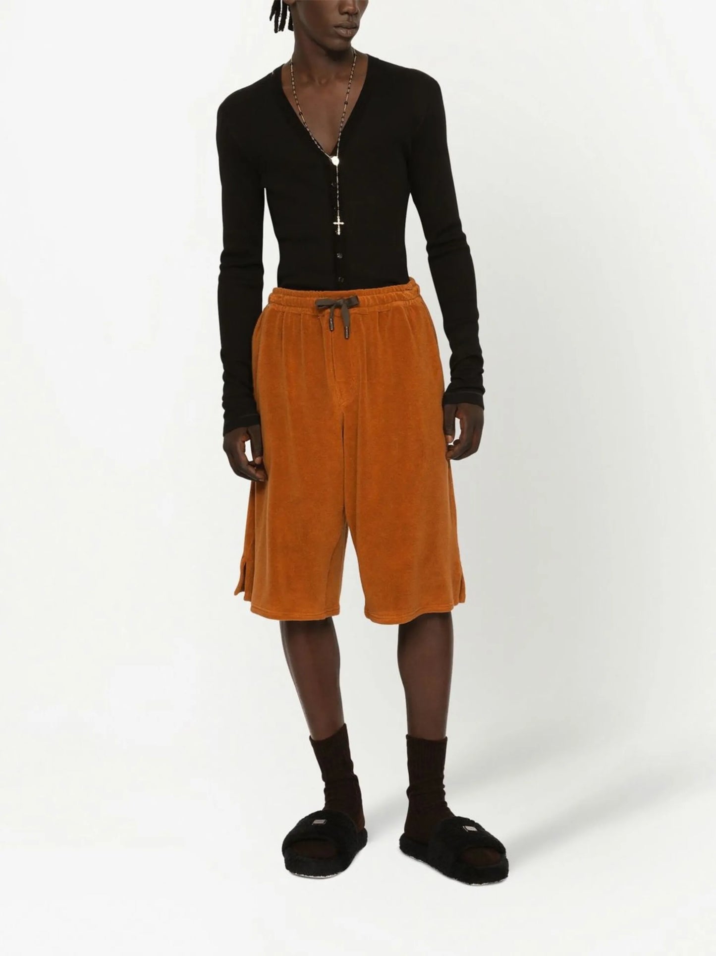 towelling-finish bermuda shorts