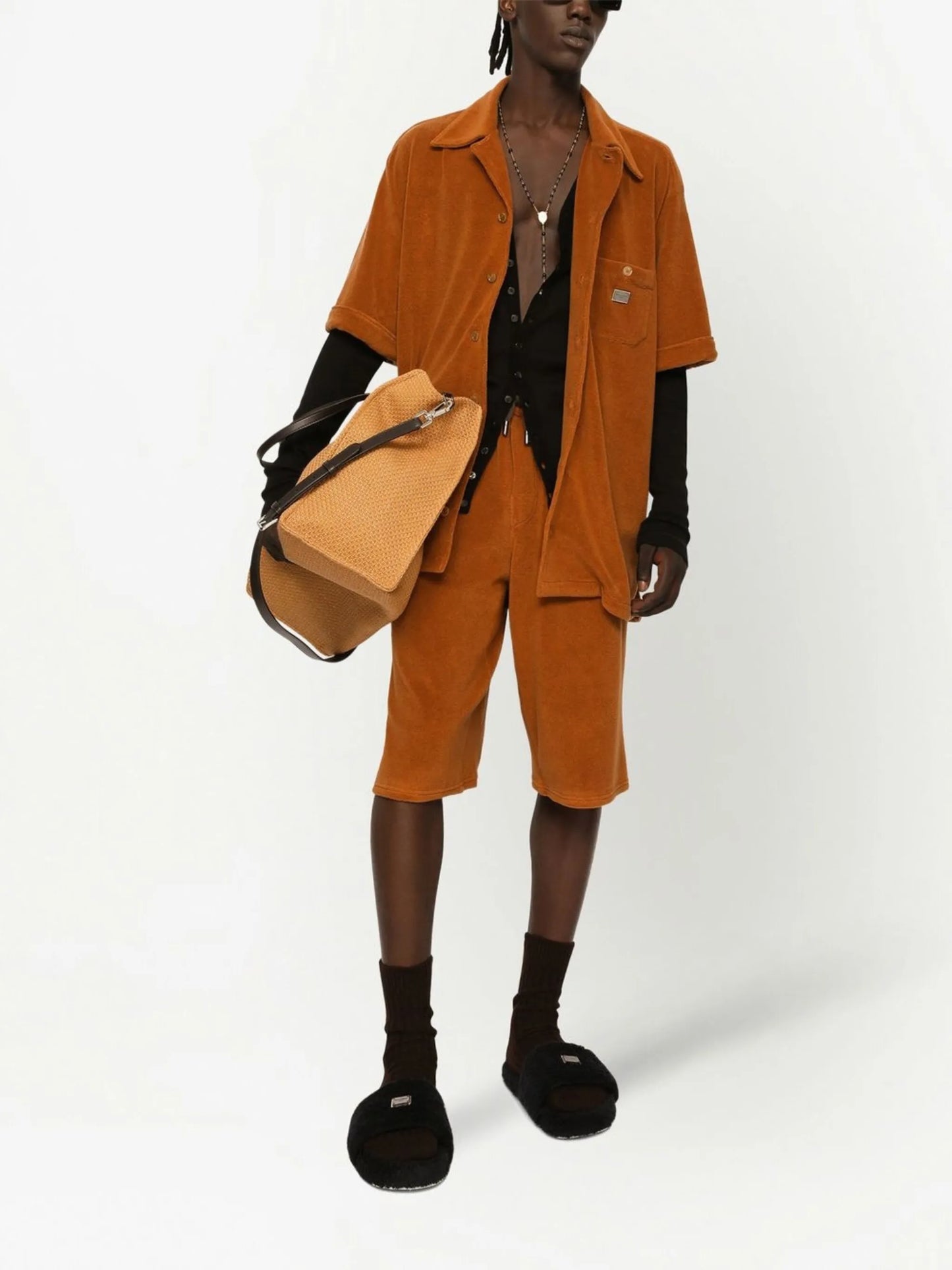 towelling-finish bermuda shorts