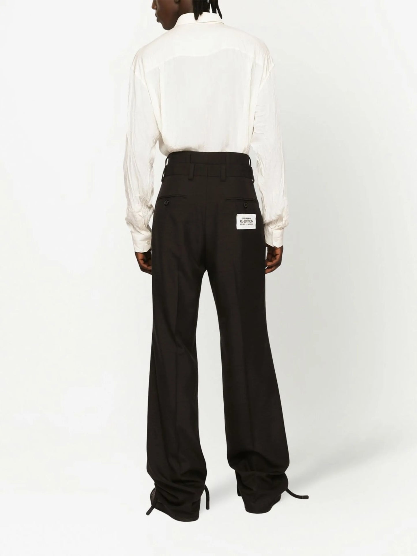 silk-cotton tailored trousers