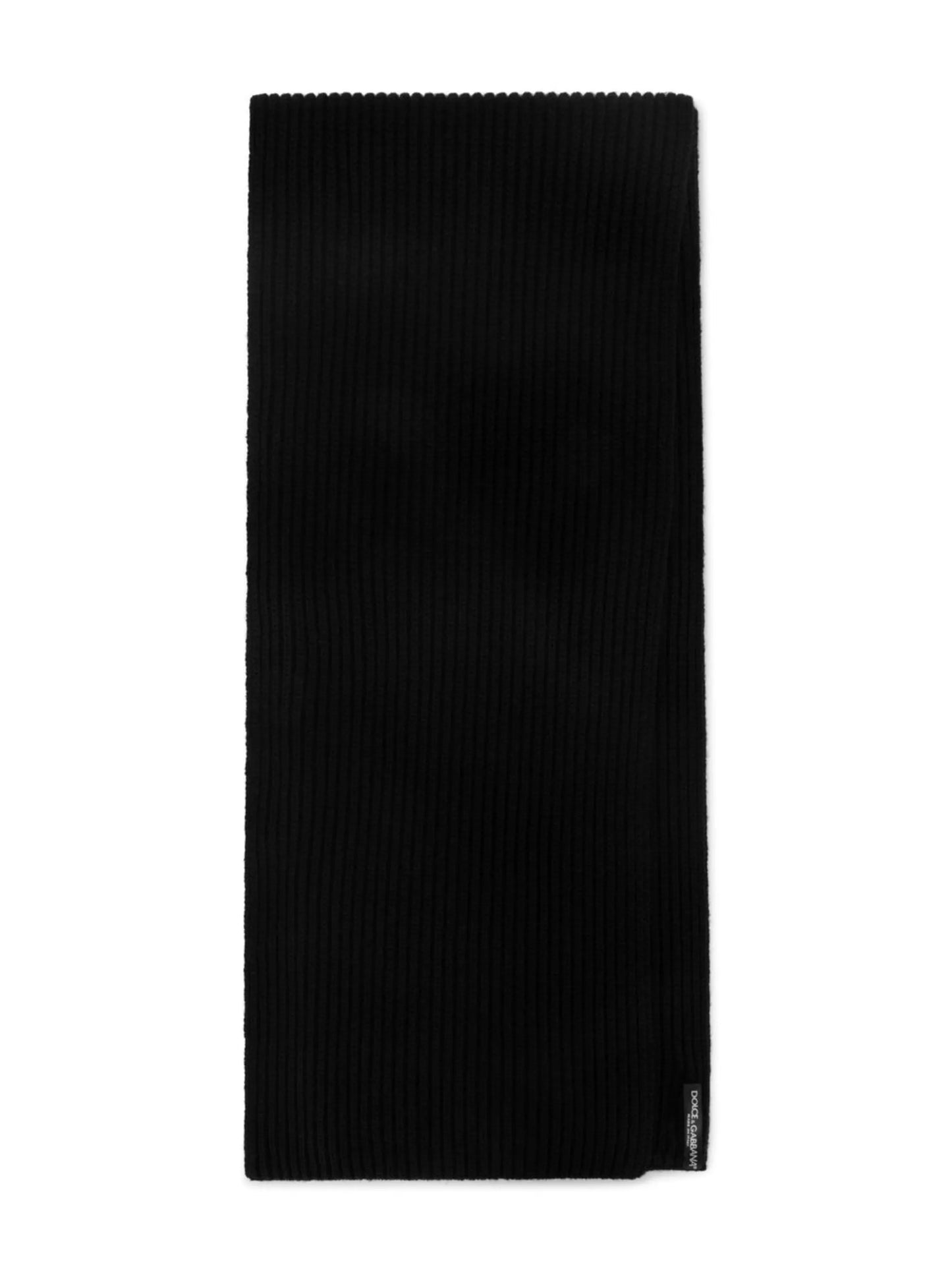 logo-patch wool scarf
