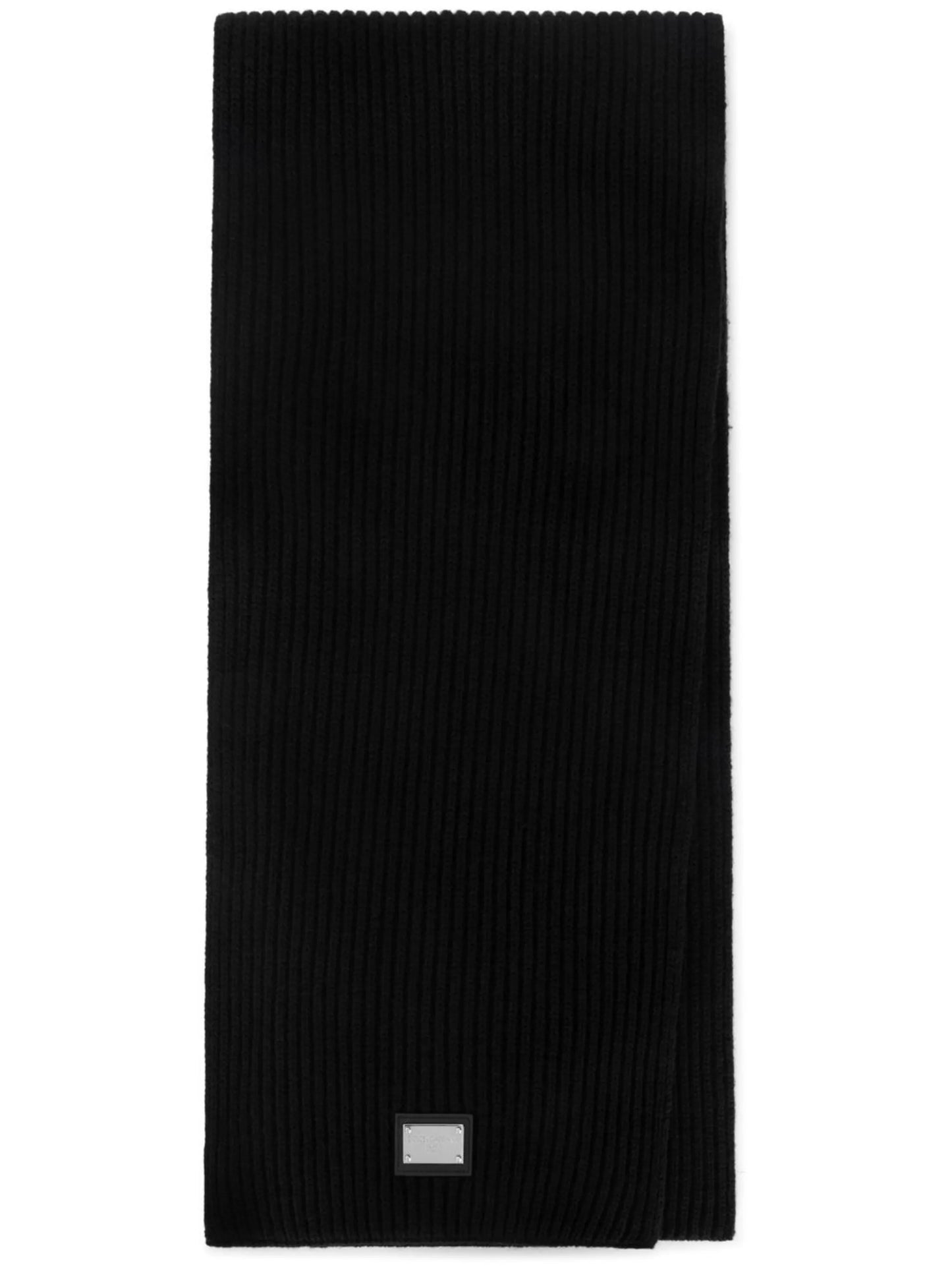logo-patch wool scarf