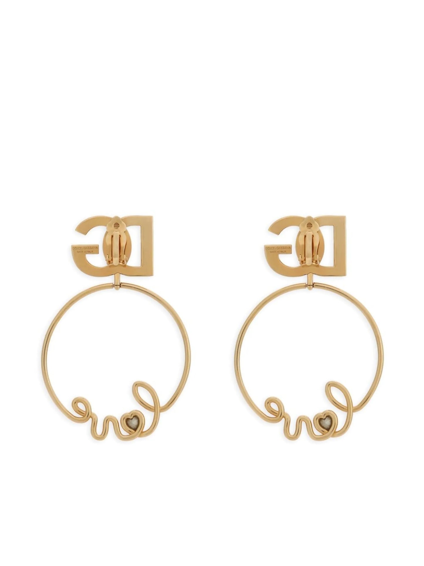 DG-logo clip-on hoop earrings