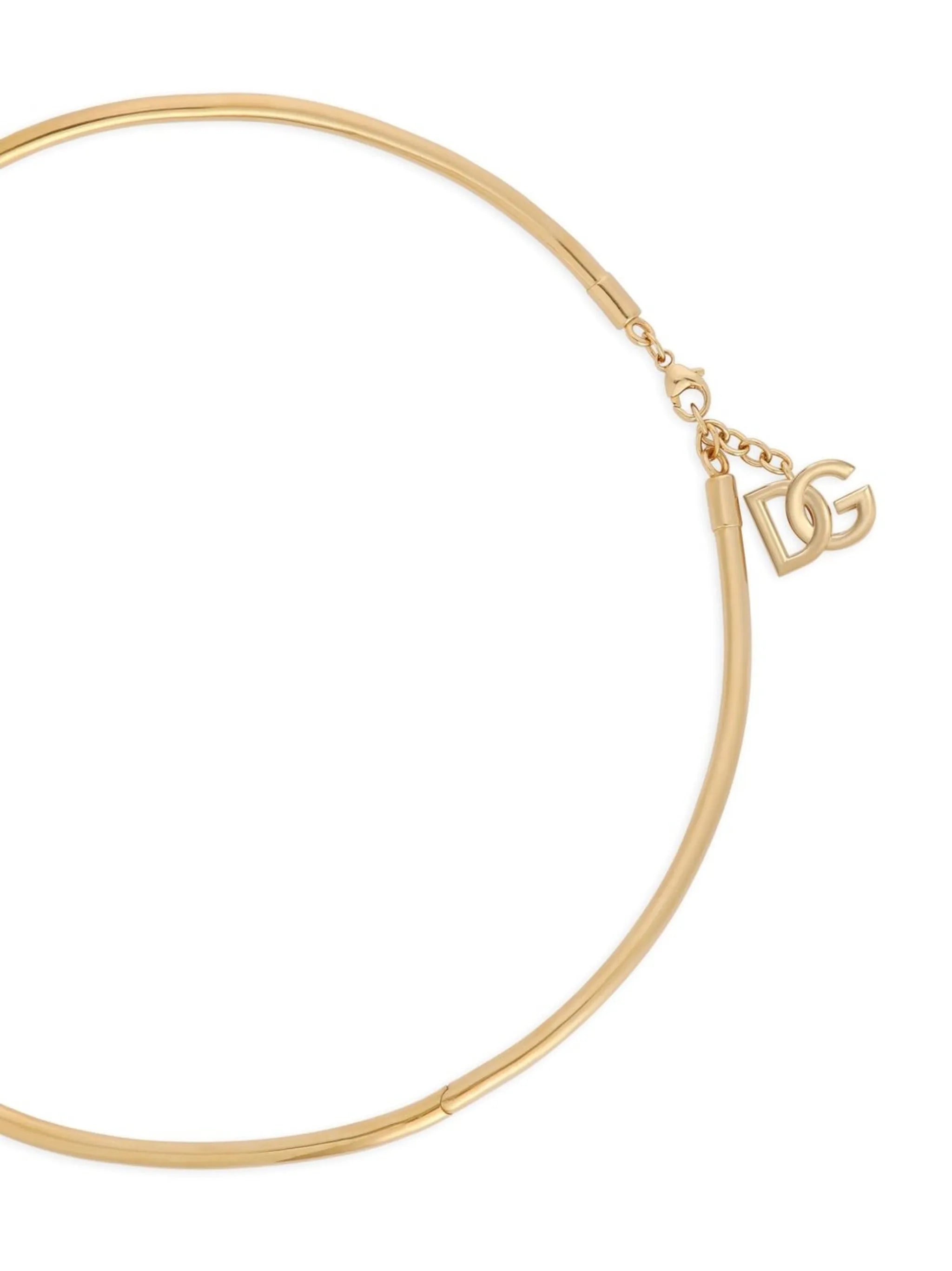 letter-charm sculpted choker necklace