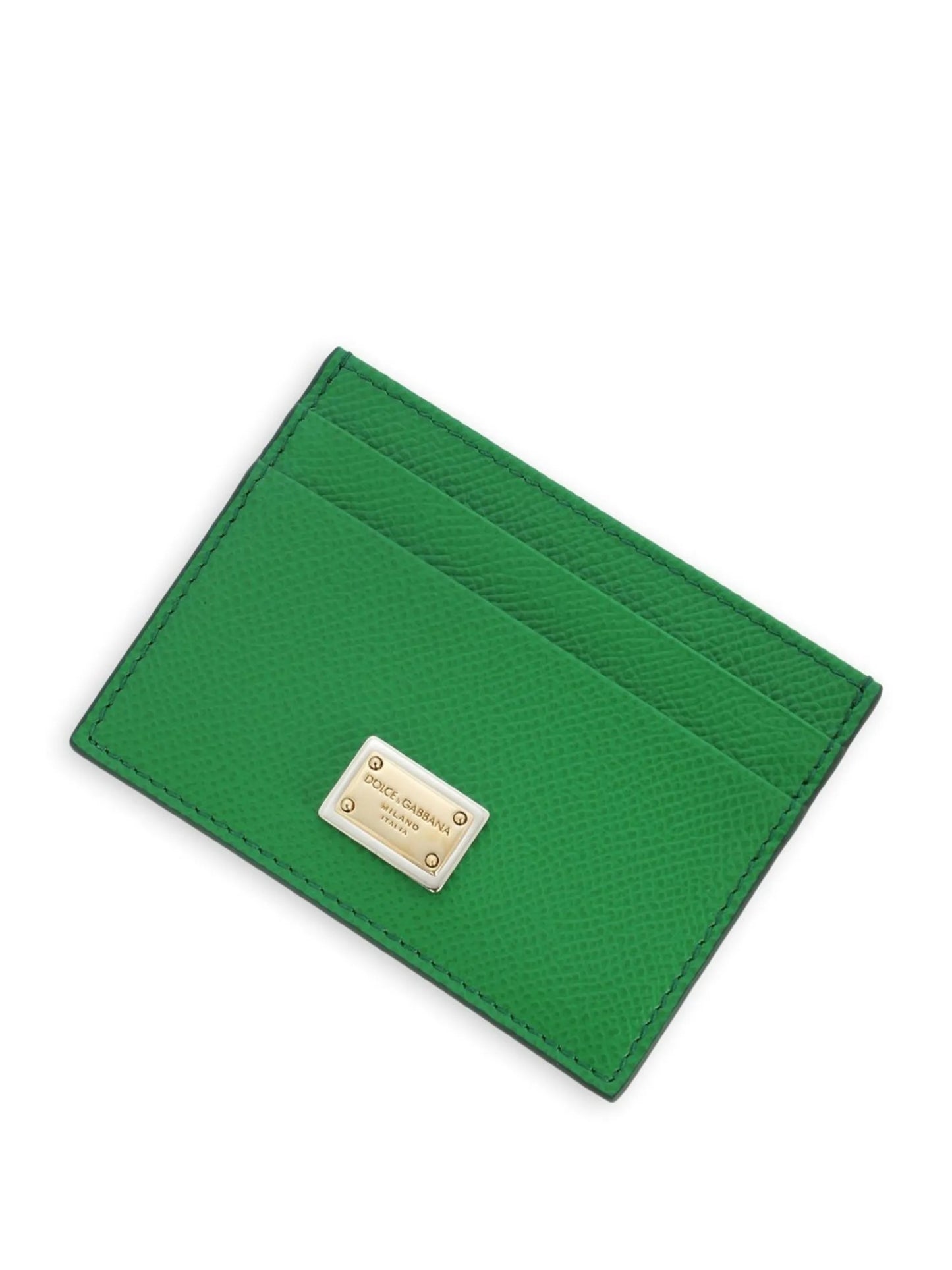 logo-tag leather card holder