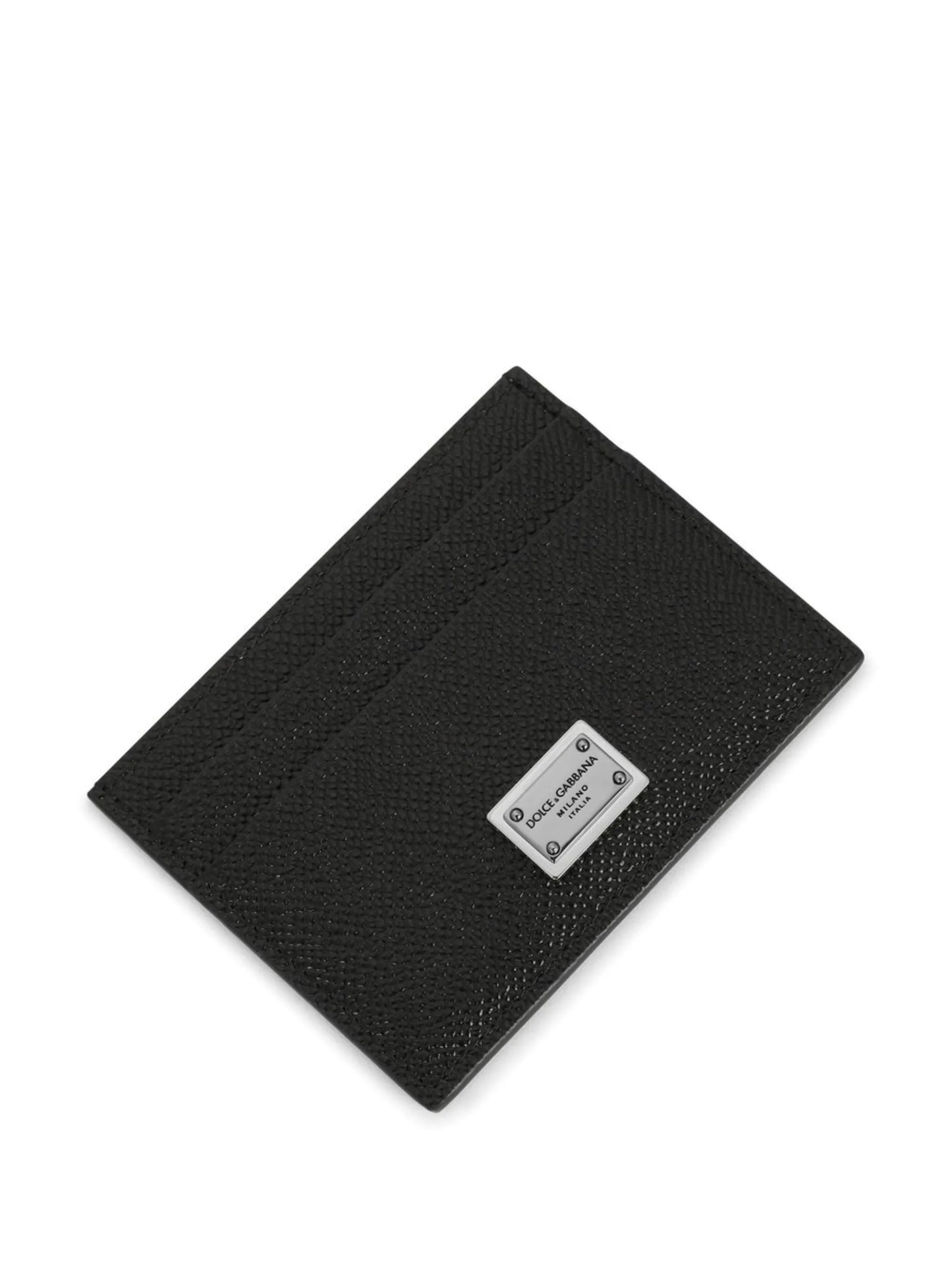 logo-tag leather card holder