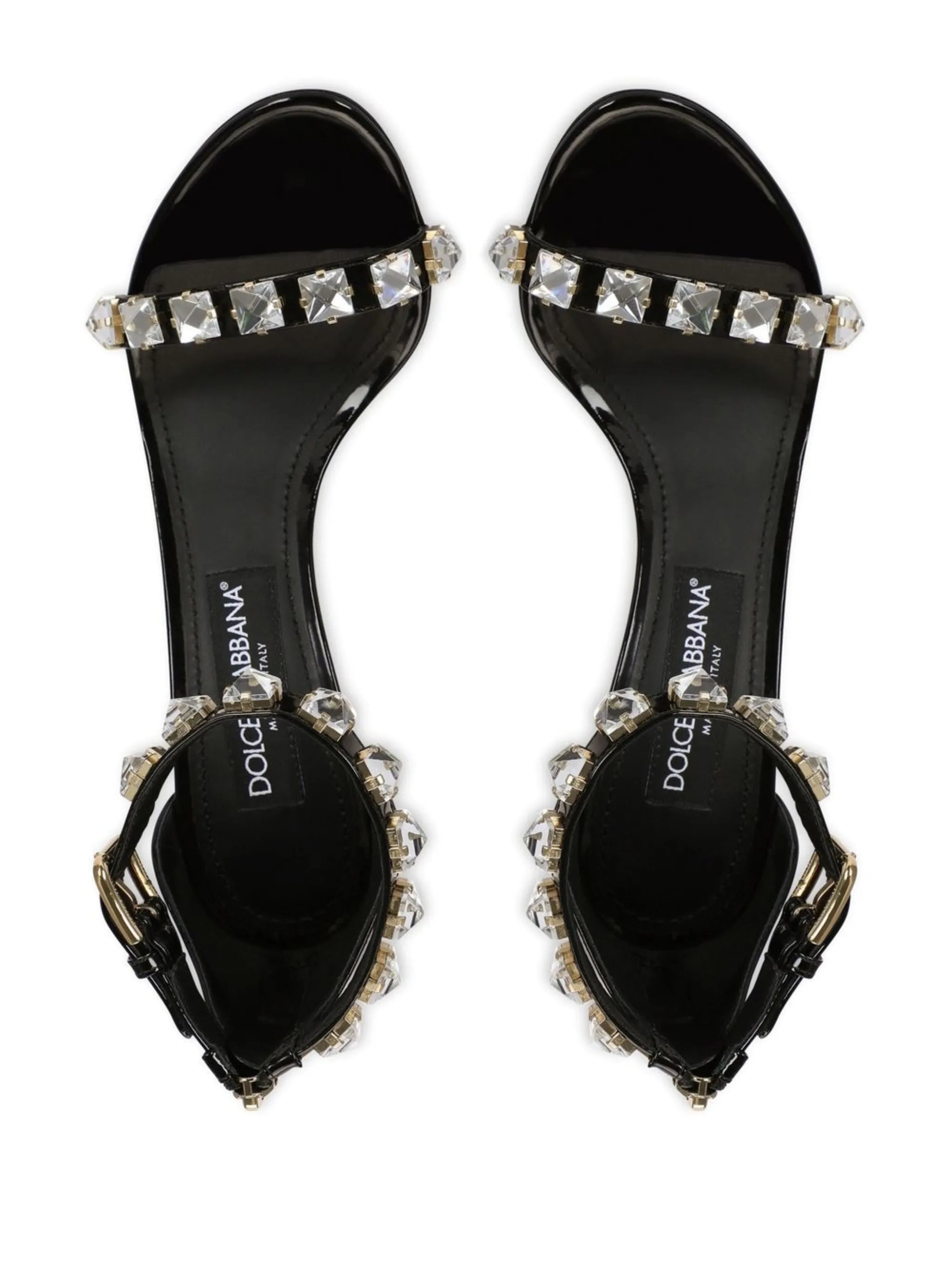 105mm rhinestone-embellished leather sandals