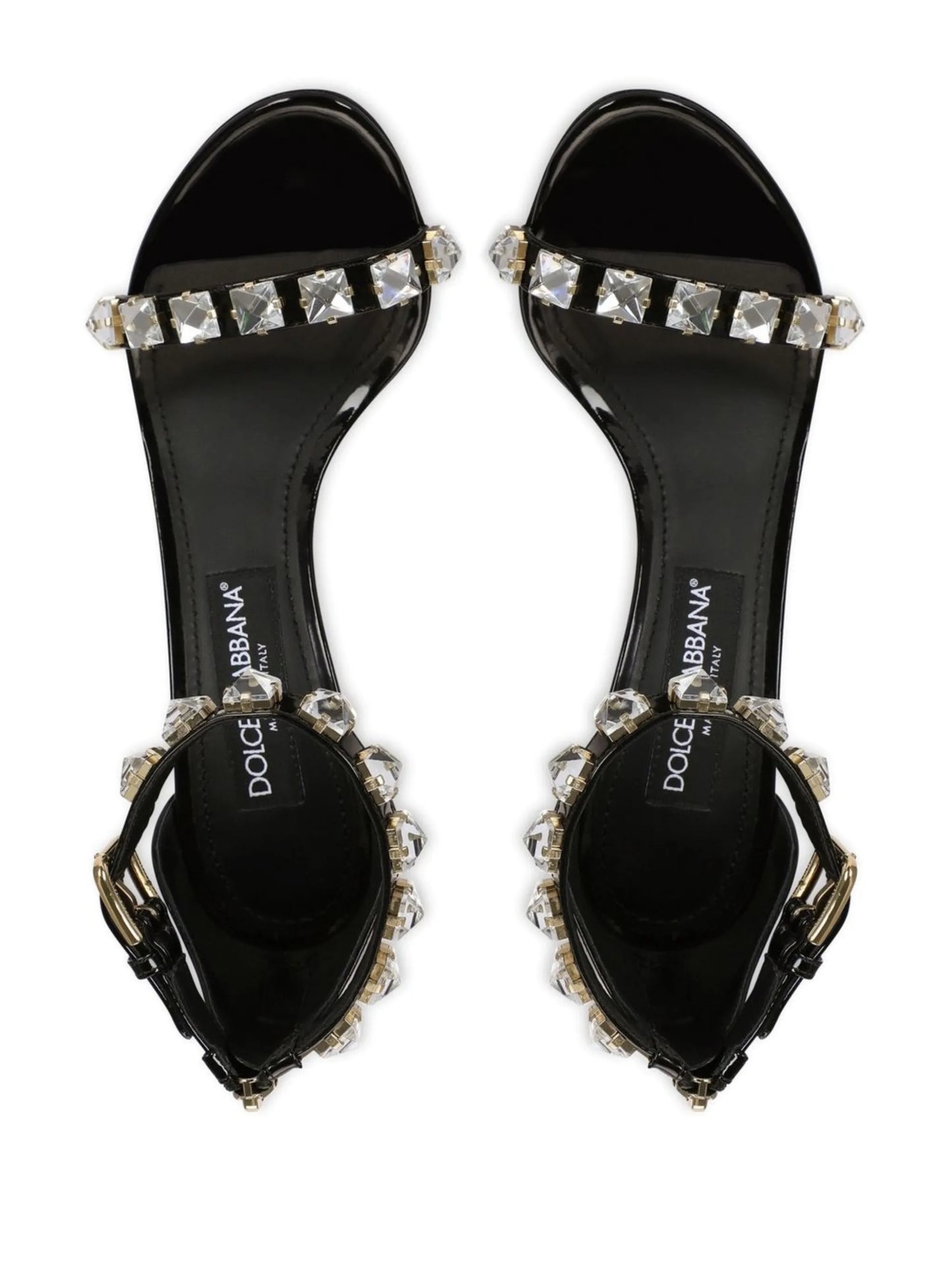 105mm rhinestone-embellished leather sandals