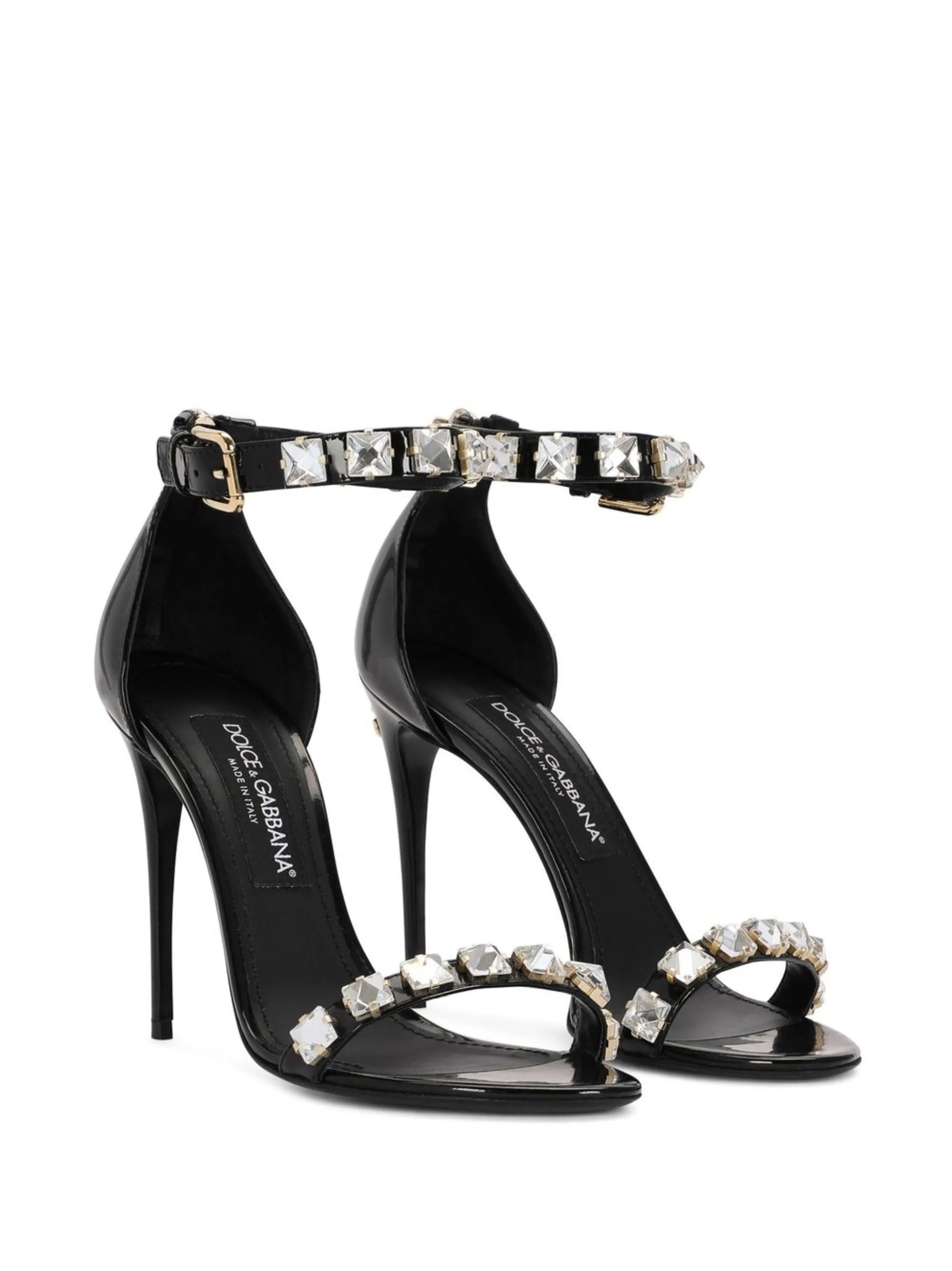 105mm rhinestone-embellished leather sandals