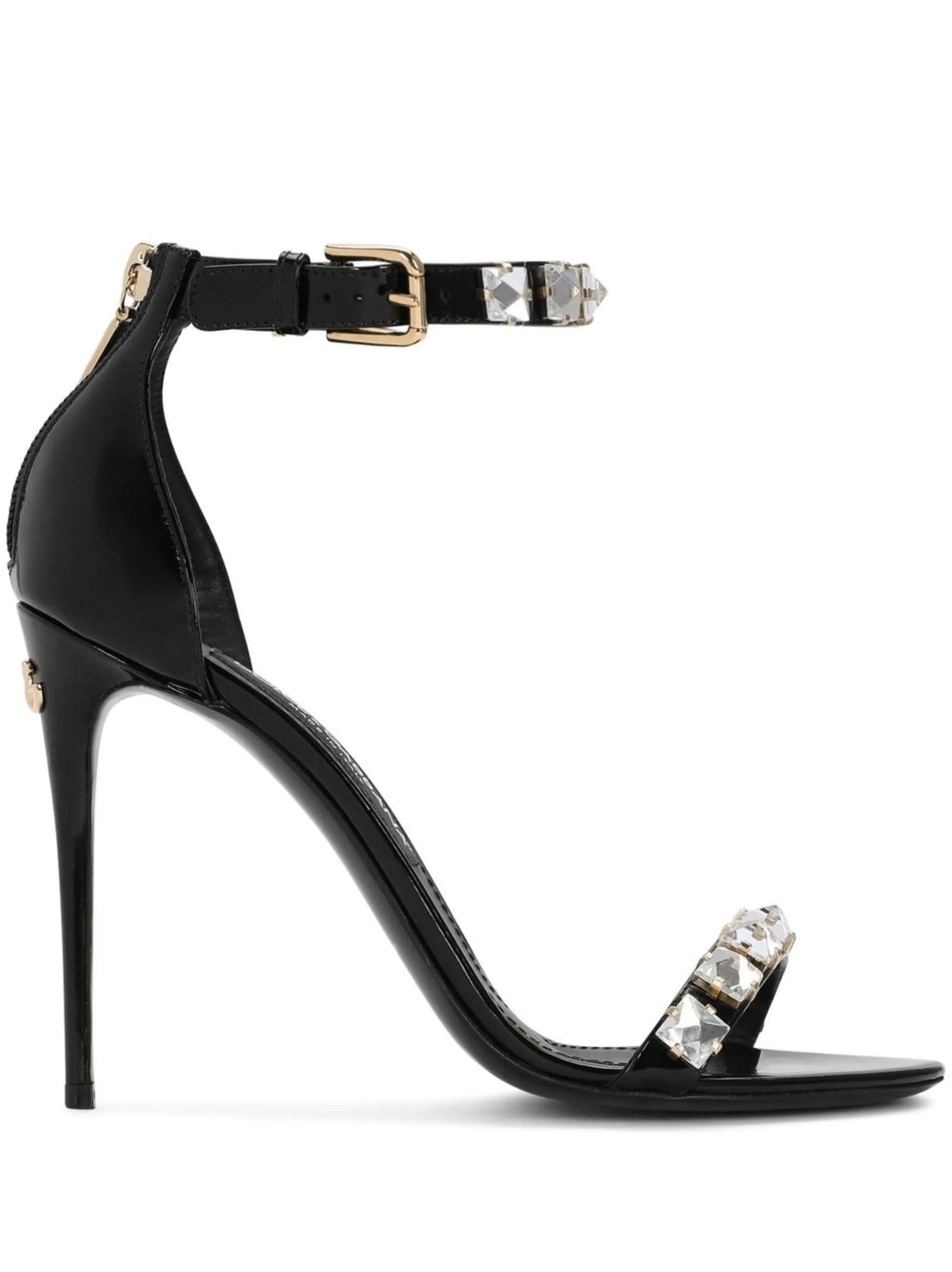 105mm rhinestone-embellished leather sandals
