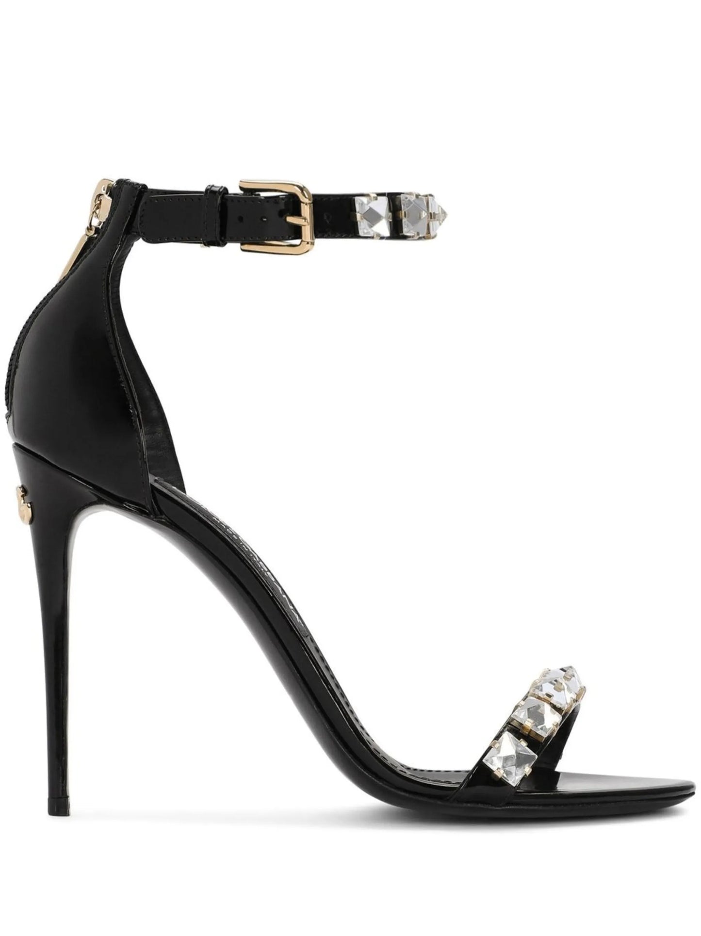 105mm rhinestone-embellished leather sandals