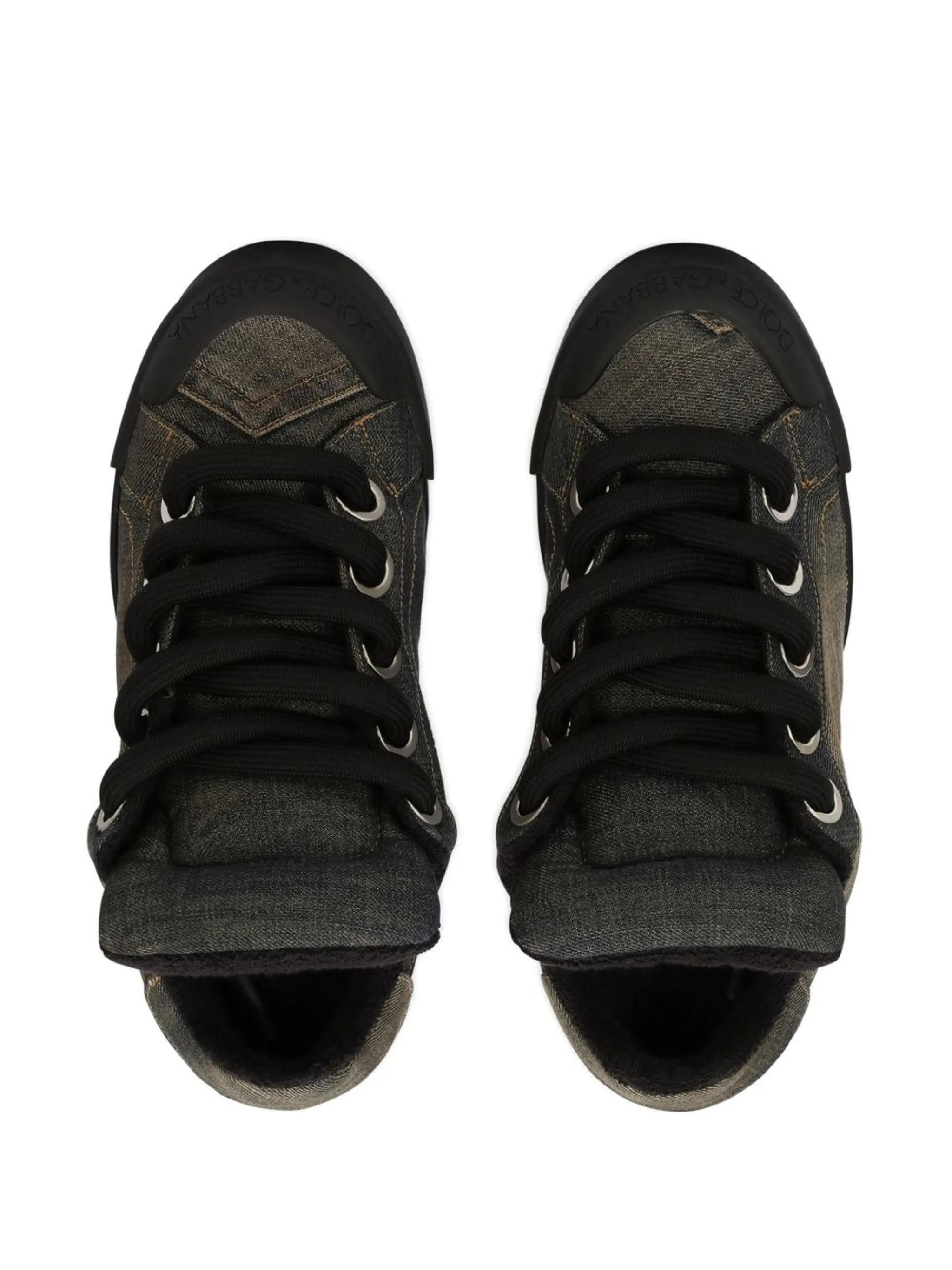 denim lace-up sneakers