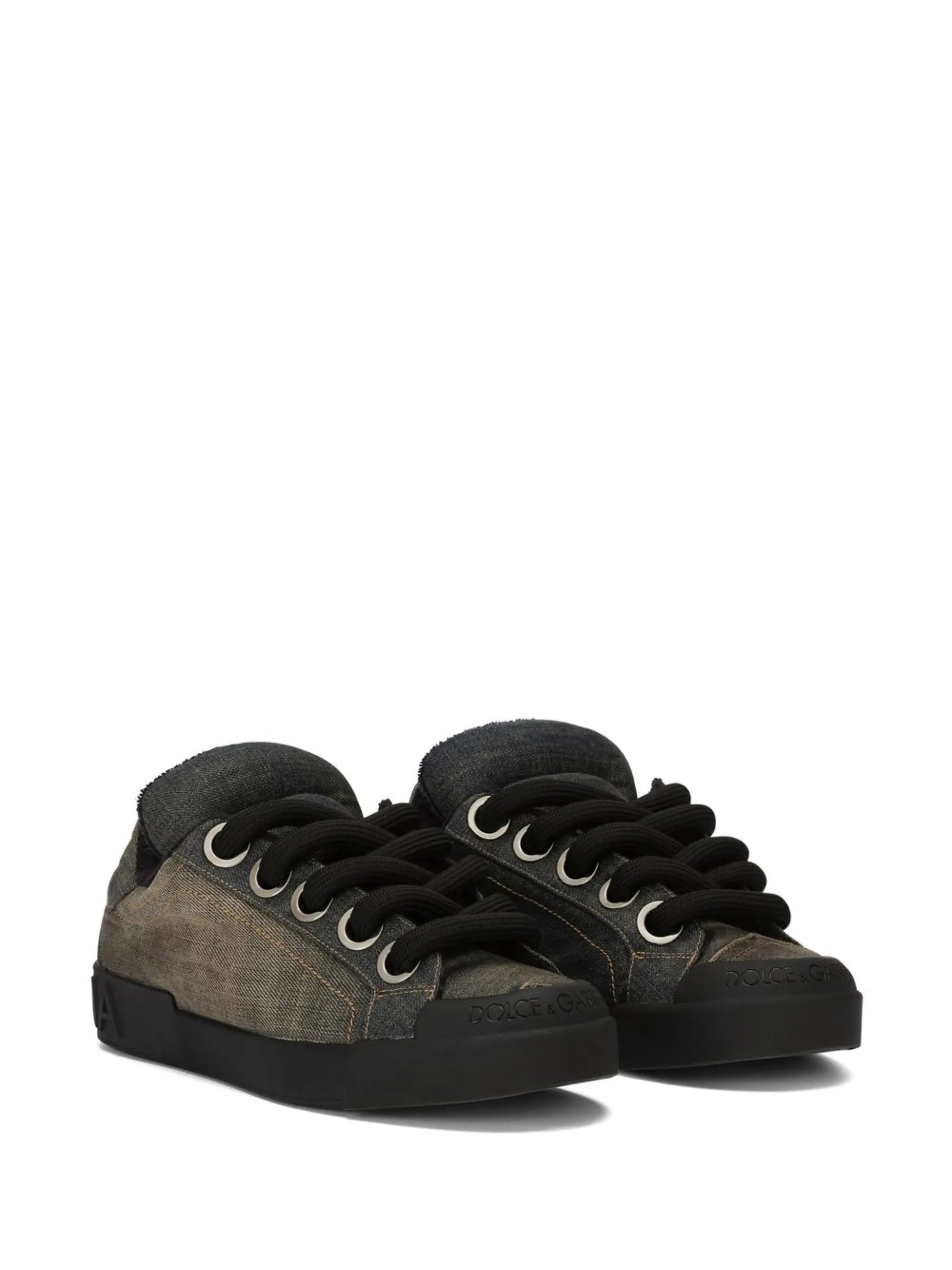 denim lace-up sneakers
