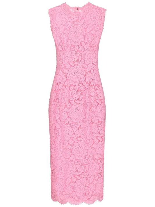 floral-lace midi dress