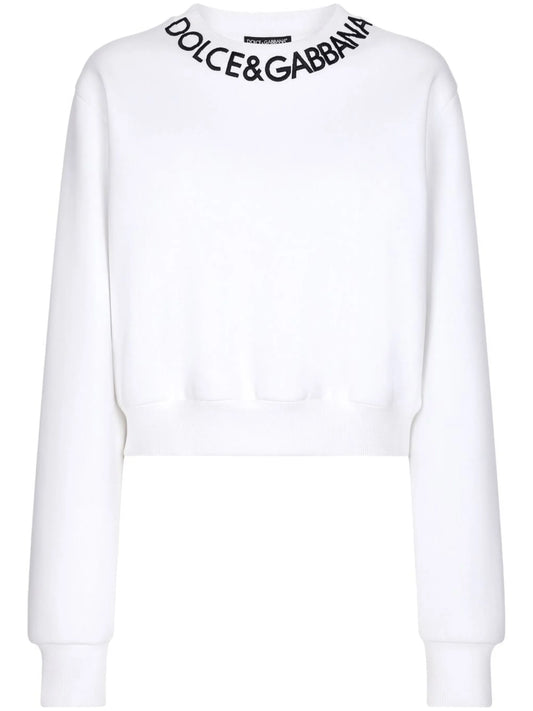 logo-embroidered cropped sweatshirt