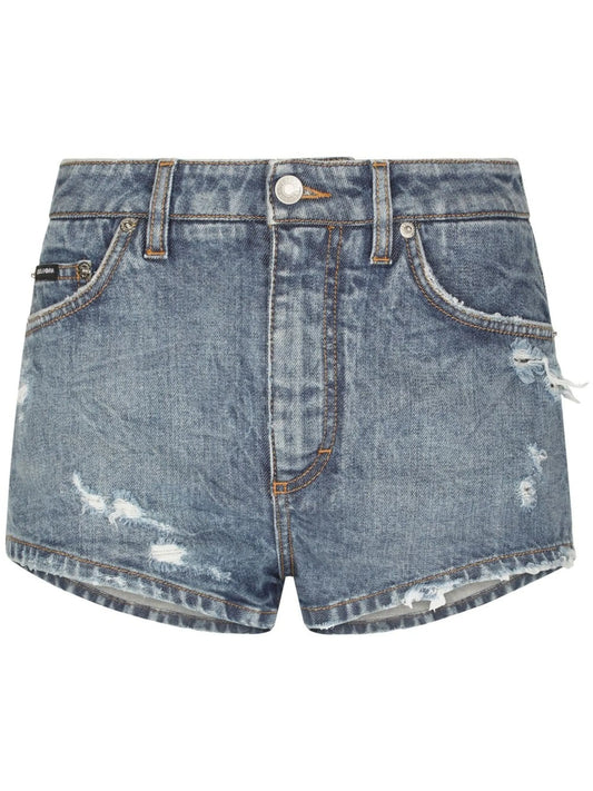 distressed denim shorts