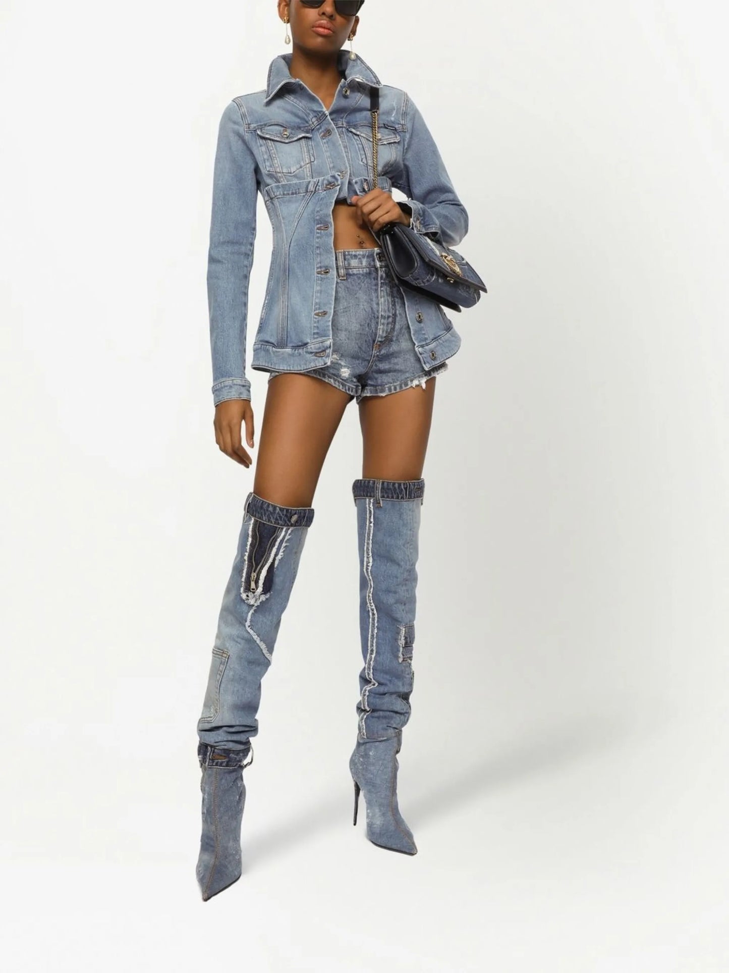 distressed denim shorts