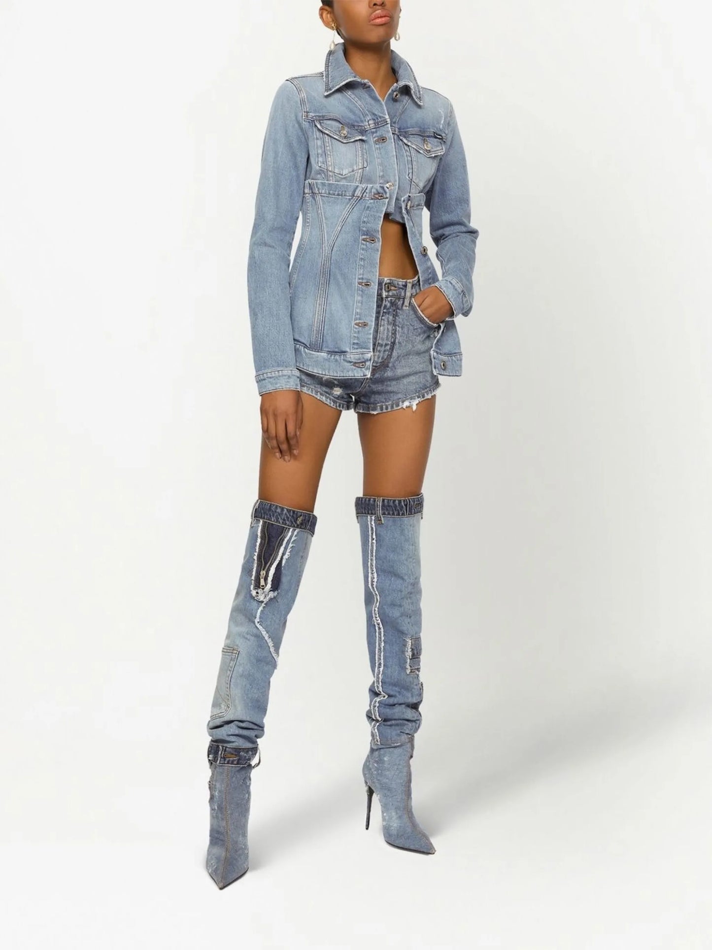 distressed denim shorts