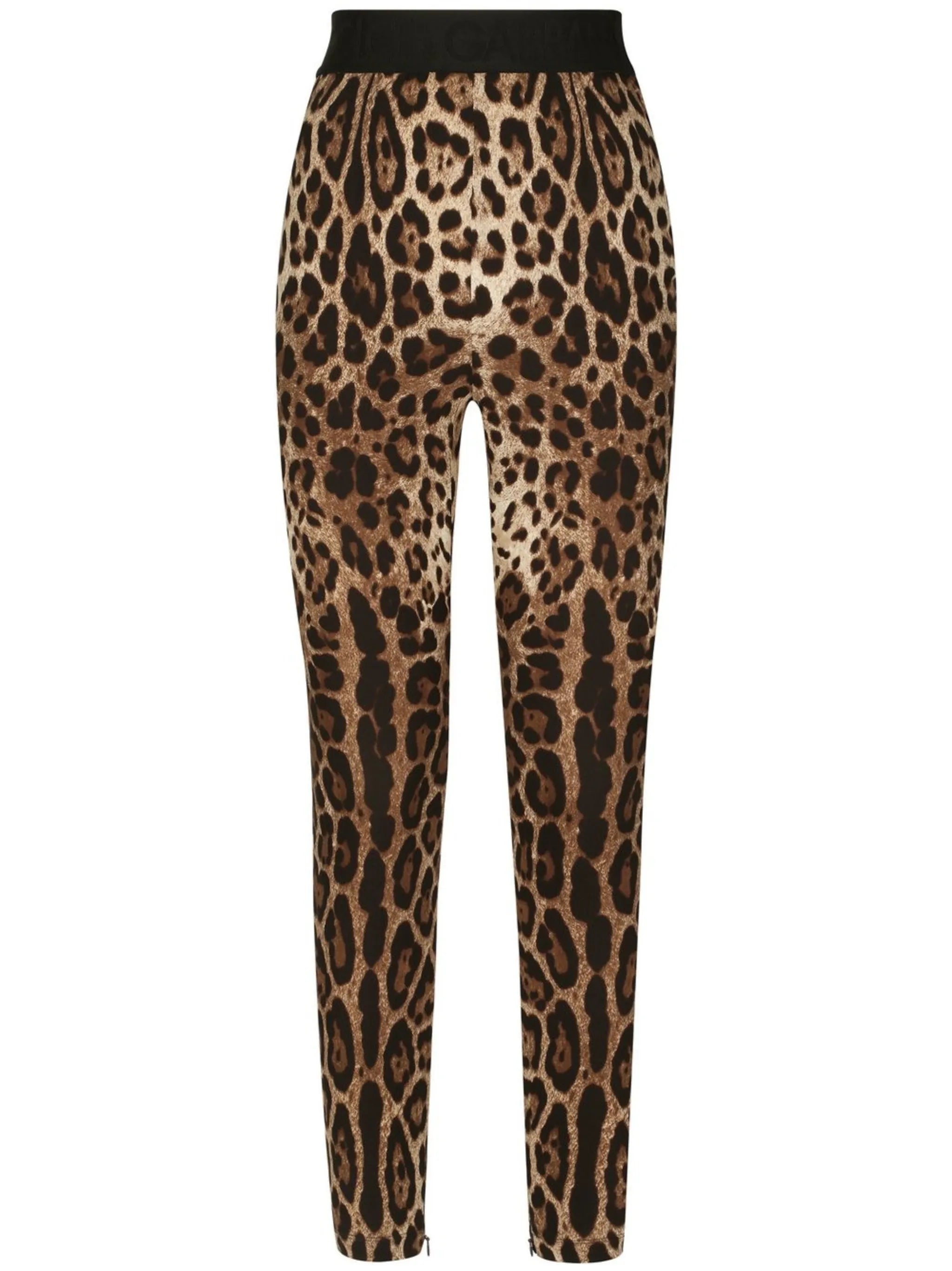 leopard-print stretch-silk leggings